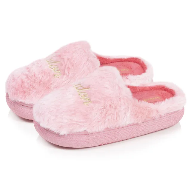 isotoner-chaussons-mules-enfant-bloup-rose-fille image 1
