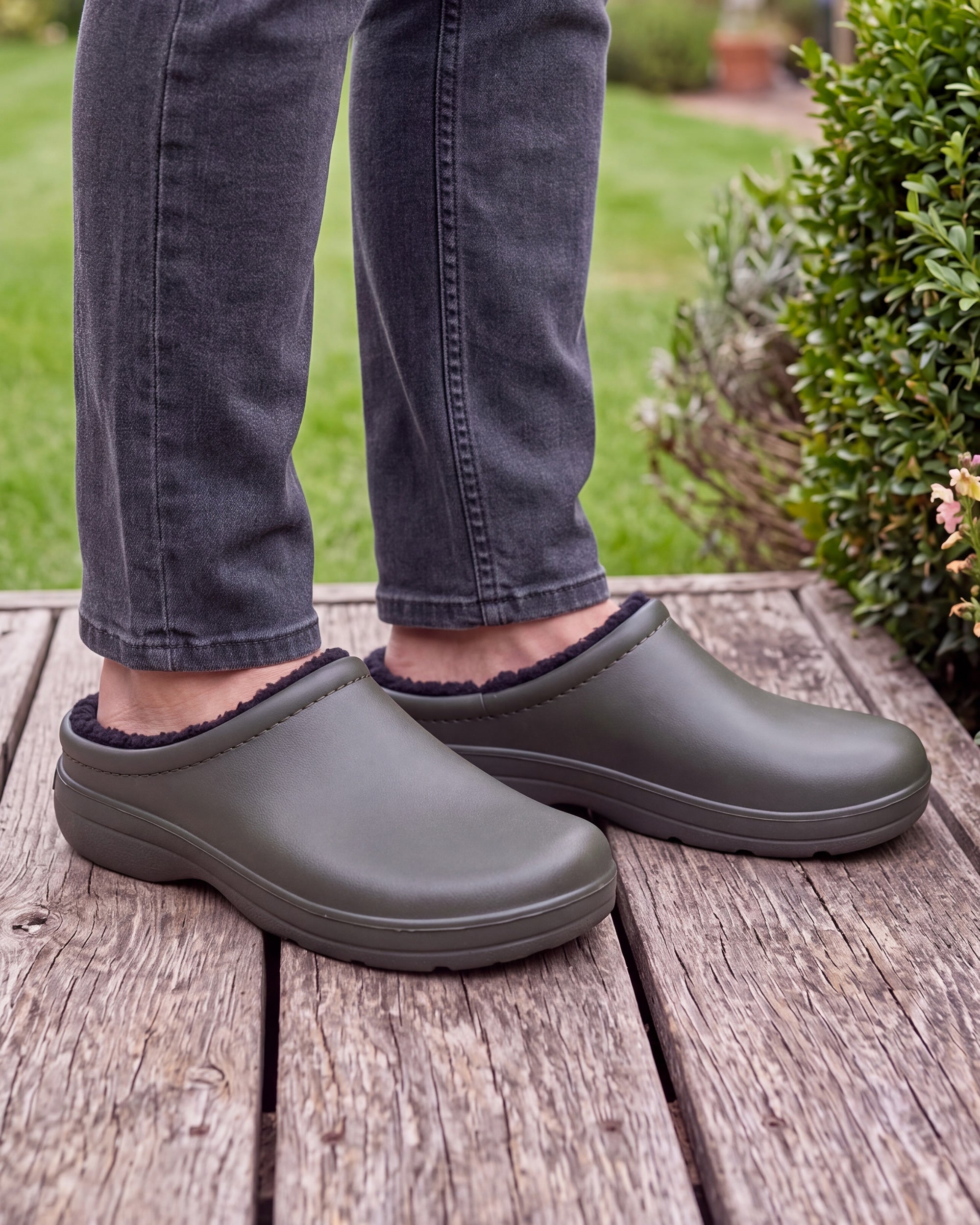 isotoner-sabots-de-jardin-homme-fourr-s-kaki image 2