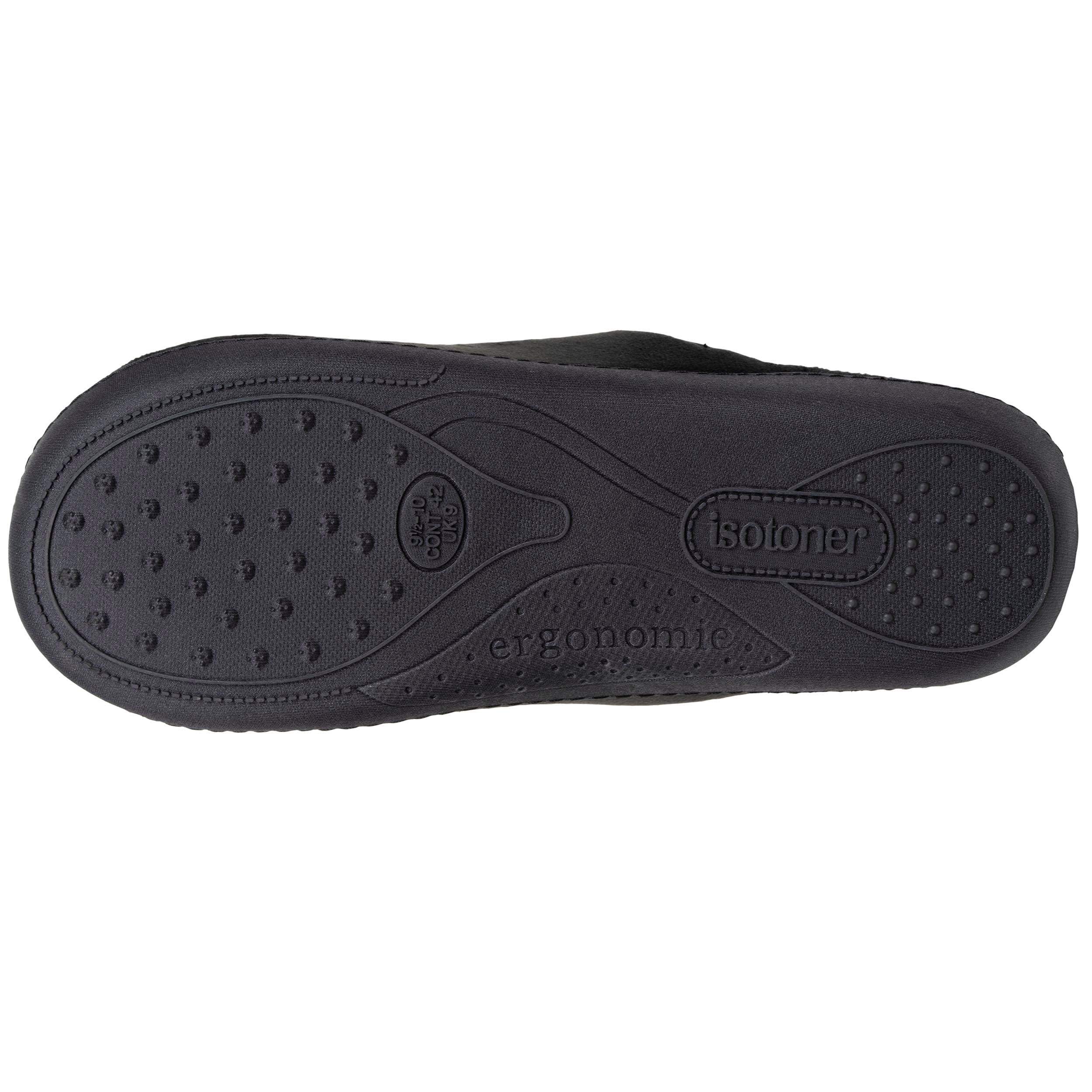 isotoner-chaussons-mules-homme-noir-int-rieur-rayures image 4
