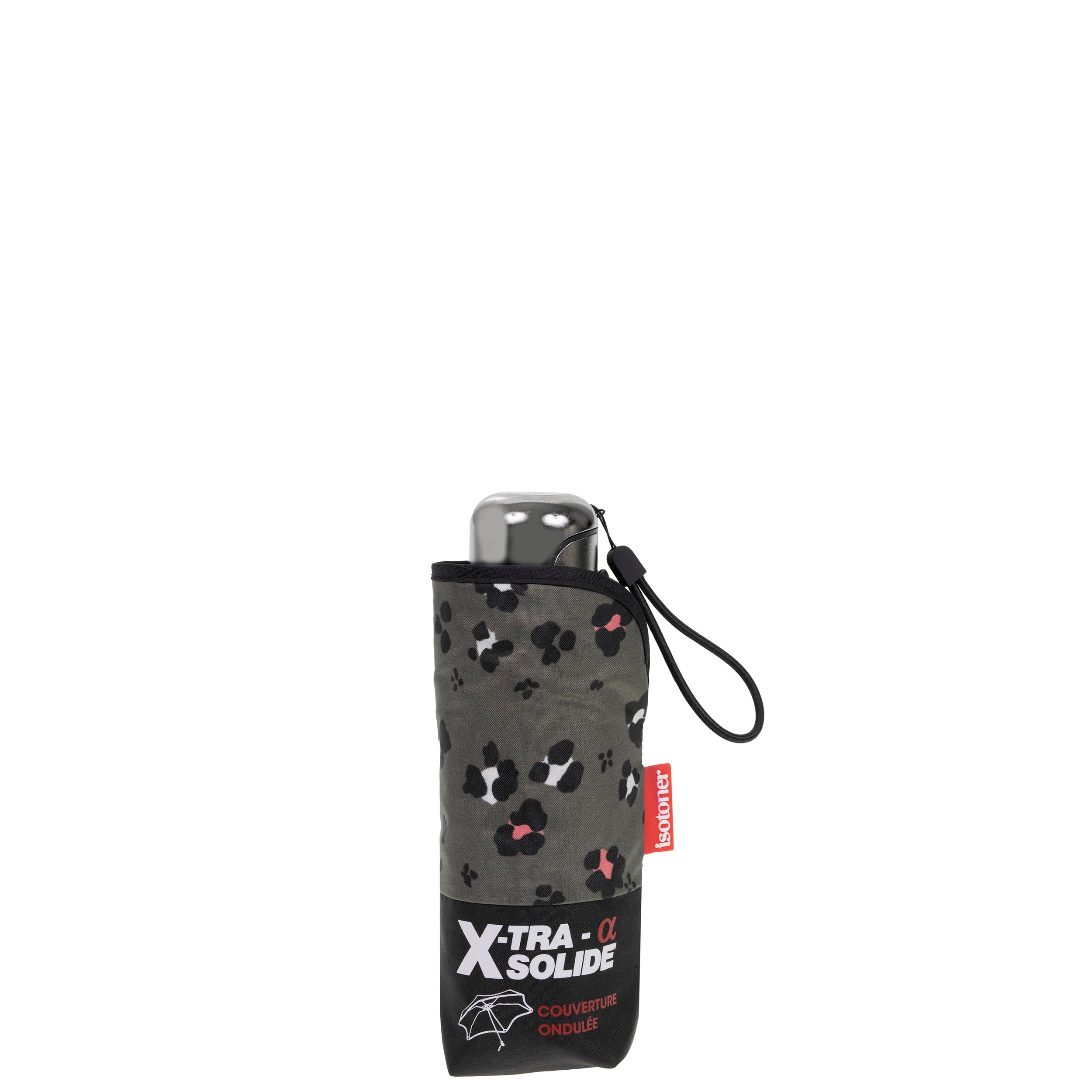 isotoner-parapluie-mini-x-tra-solide-17-5-cm-l-opard-kaki-femme image 4