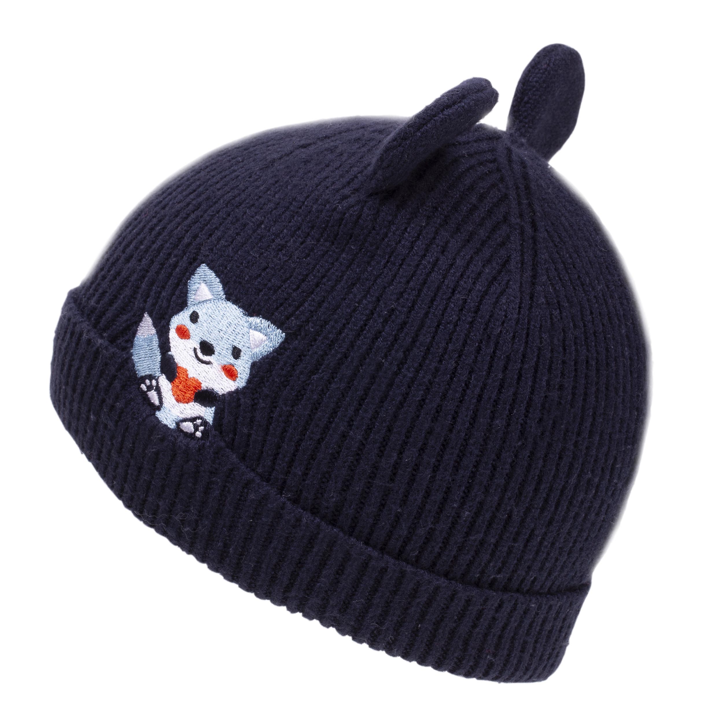 isotoner-bonnet-enfant-2-4-ans-oreilles-renard-marine-ultra-doux image 1