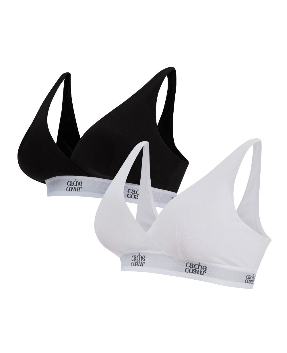 cache-c-ur-life-lot-de-2-brassi-res-grossesse-et-allaitement-blanc-noir image 1