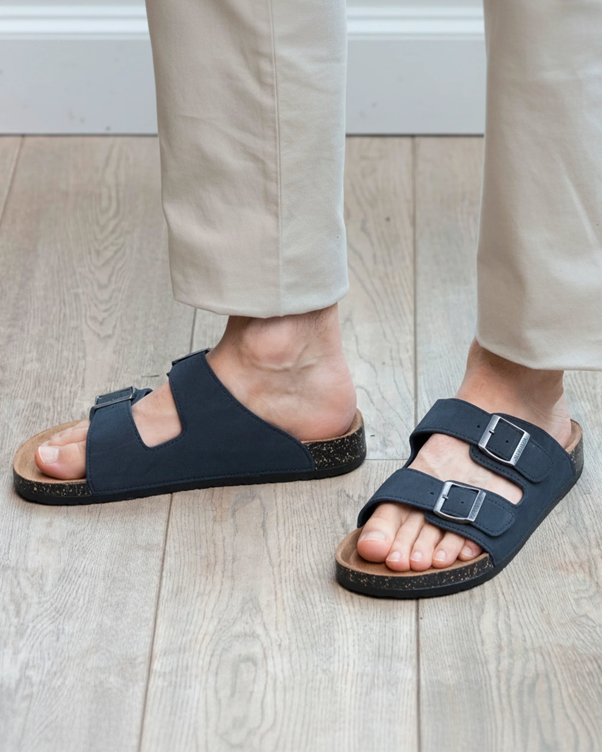 isotoner-mules-sandales-homme-double-bride-marine image 2