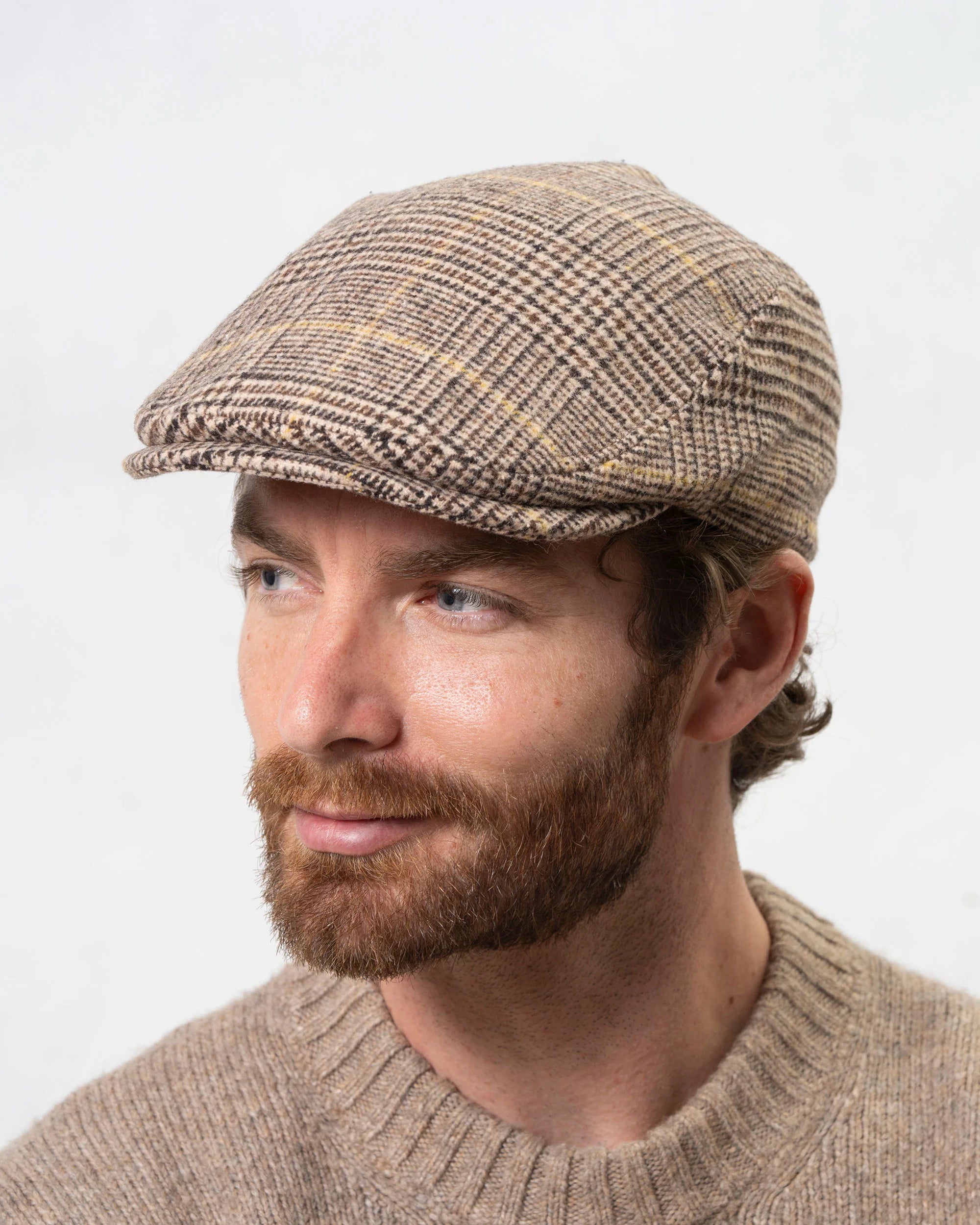 isotoner-casquette-homme-carreaux-marron-doubl-e image 2