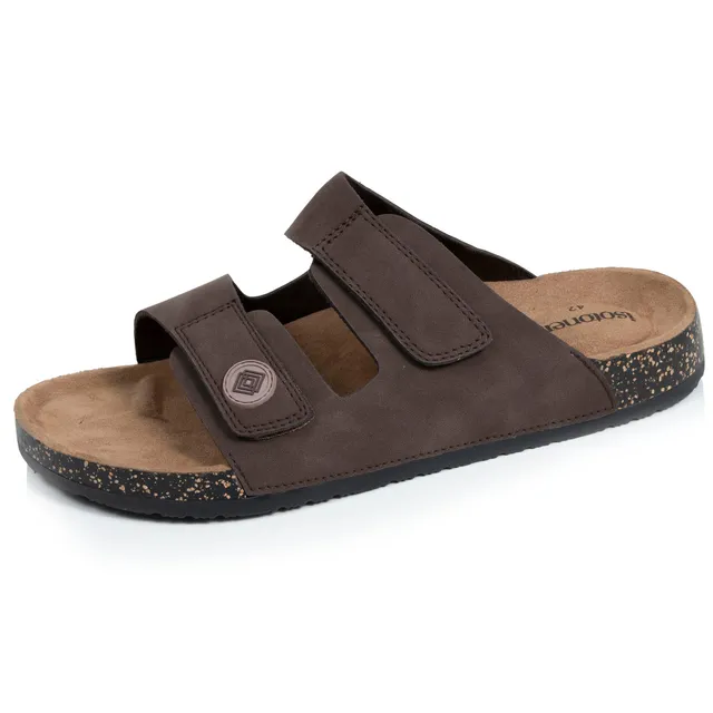 isotoner-mules-sandales-homme-double-bride-chocolat image 1