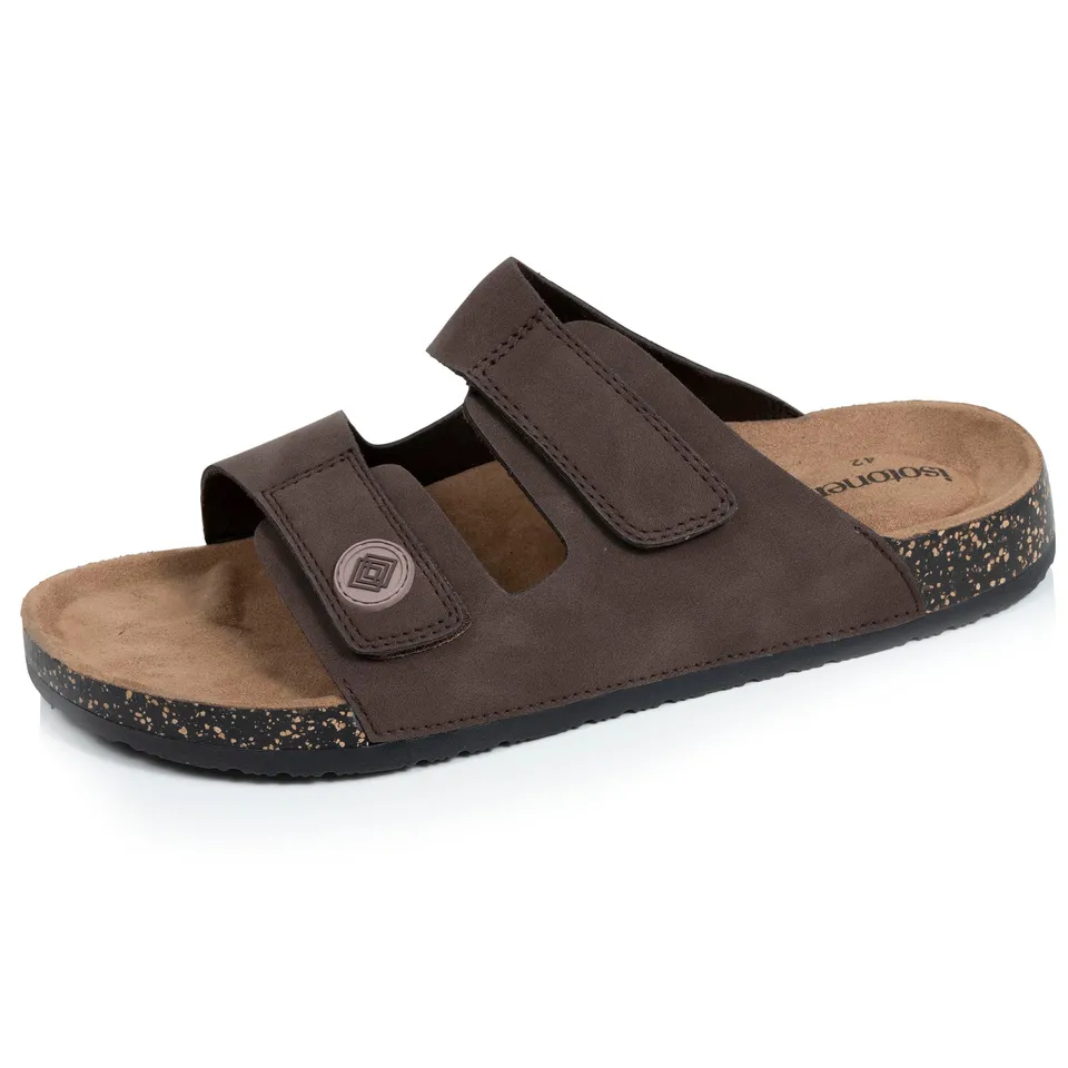 isotoner-mules-sandales-homme-double-bride-chocolat image 1
