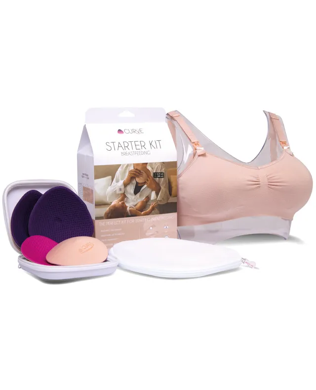 cache-c-ur-kit-d-marrage-allaitement-curve-brassi-re-beige-4-coussinets image 1