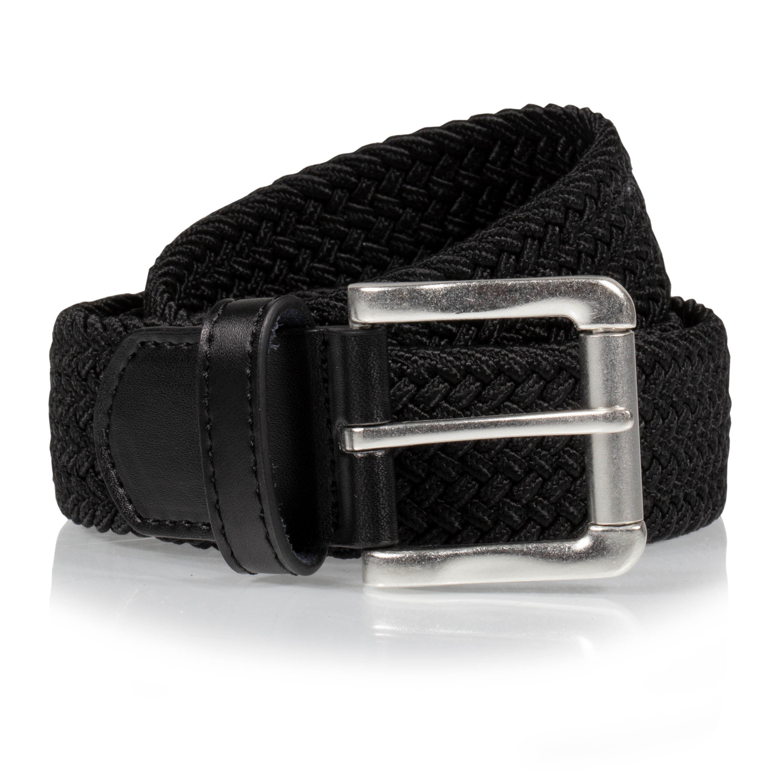 isotoner-ceinture-homme-tissu-tress-noir image 1