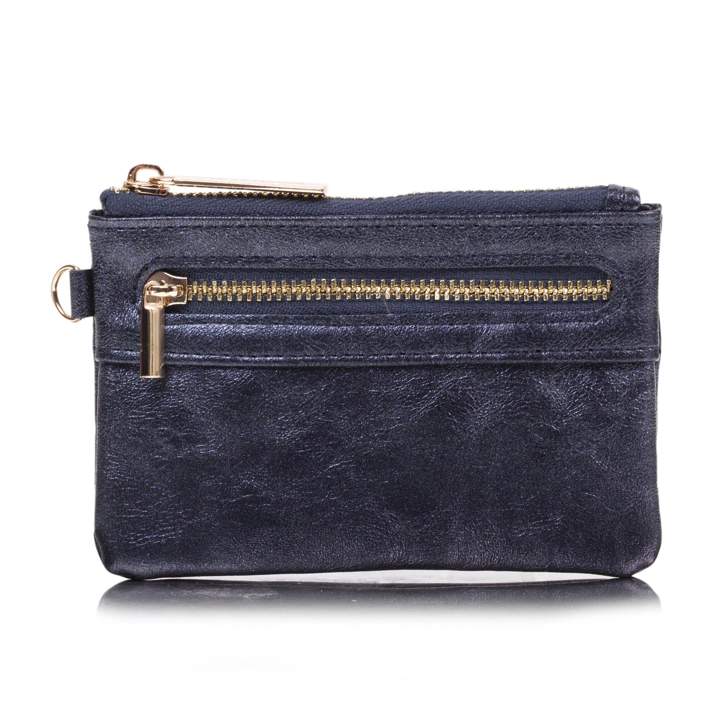 isotoner-porte-monnaie-femme-zipp-marine-12x8-5-cm-anti-rfid image 1