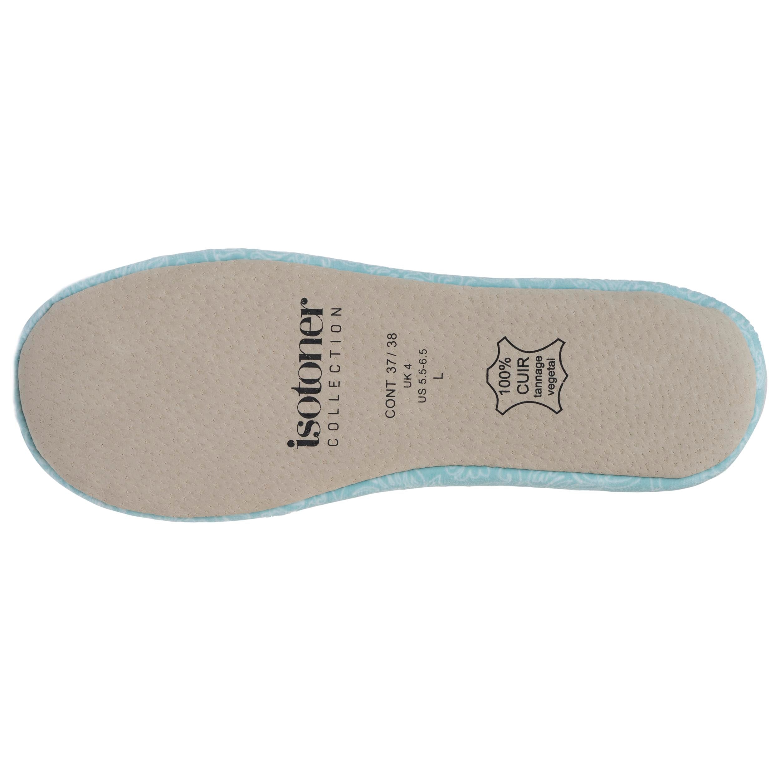 isotoner-chaussons-ballerines-grand-n-ud-femme-vert-eau image 4