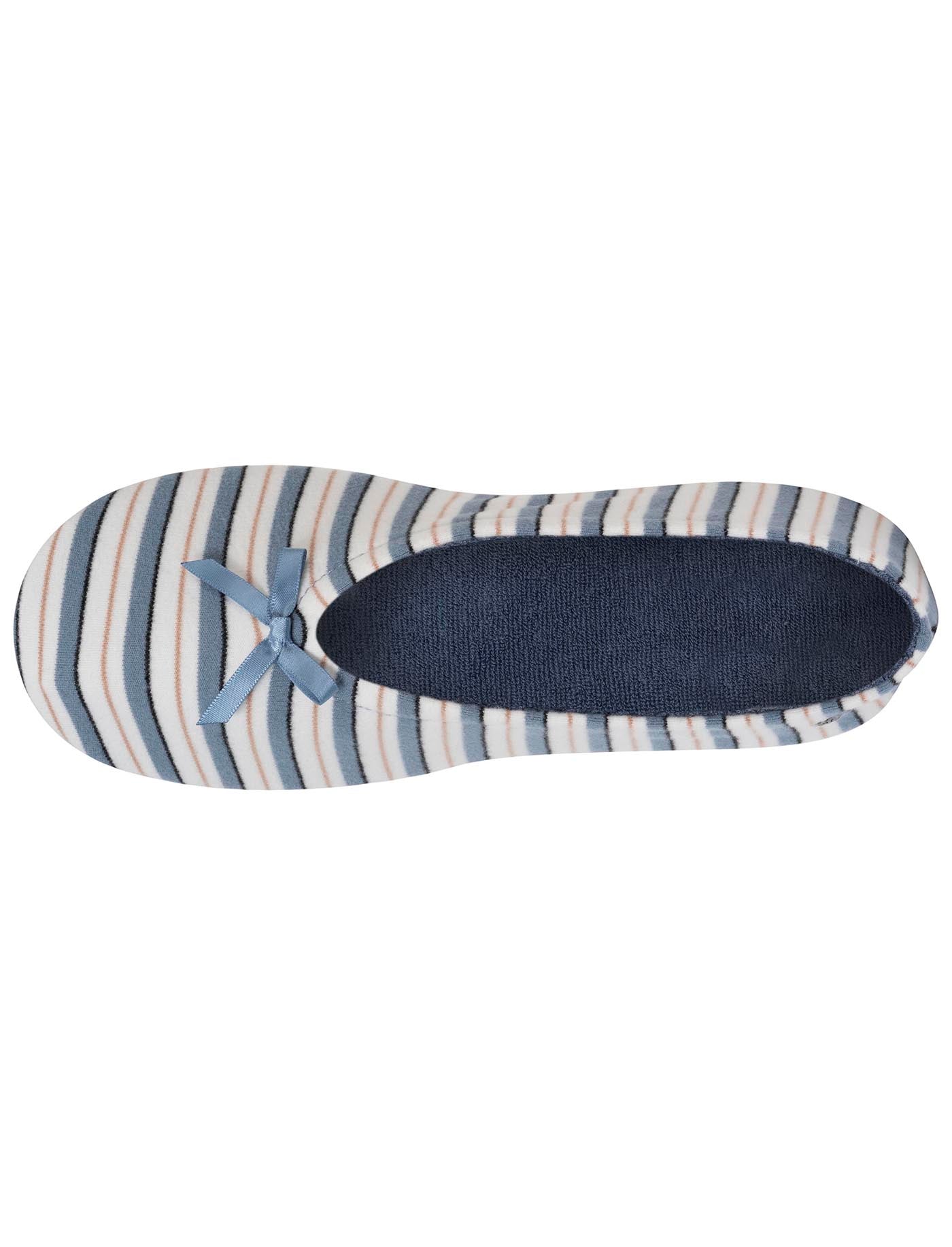 isotoner-chaussons-ballerines-grand-n-ud-femme-rayure image 7