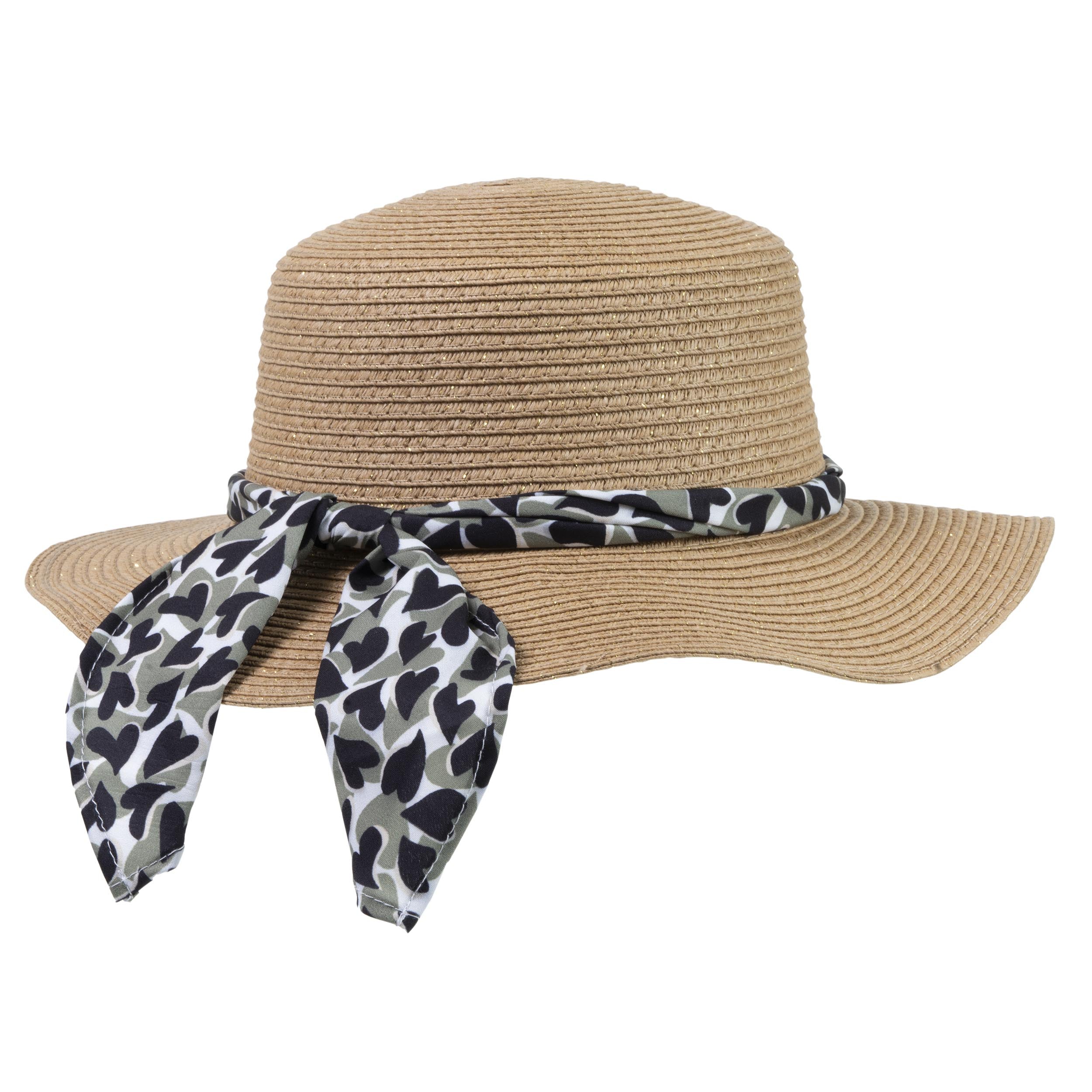 isotoner-chapeau-femme-canotier-foulard-kaki-c-ur image 3