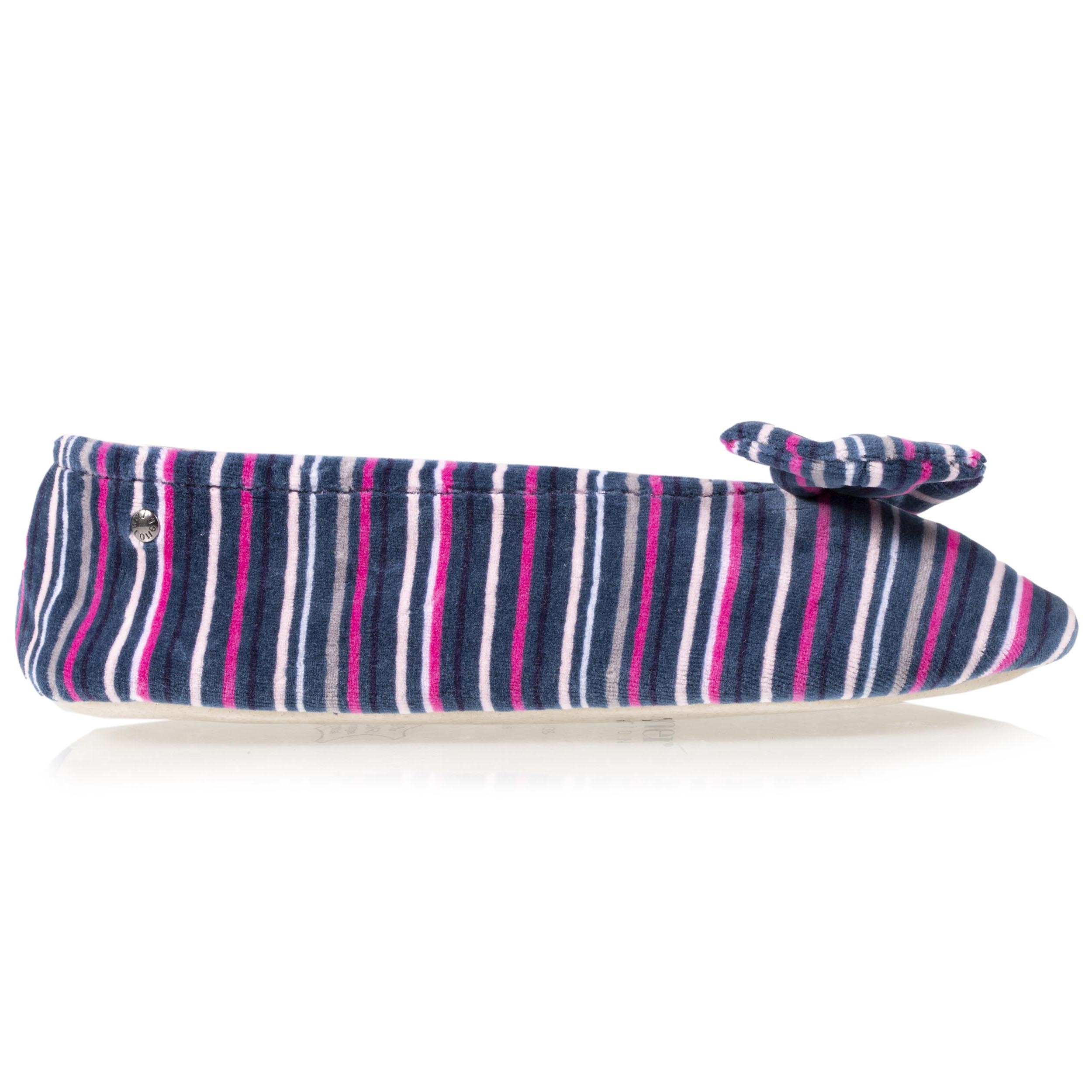isotoner-chaussons-ballerines-femme-rayures-bleues image 8