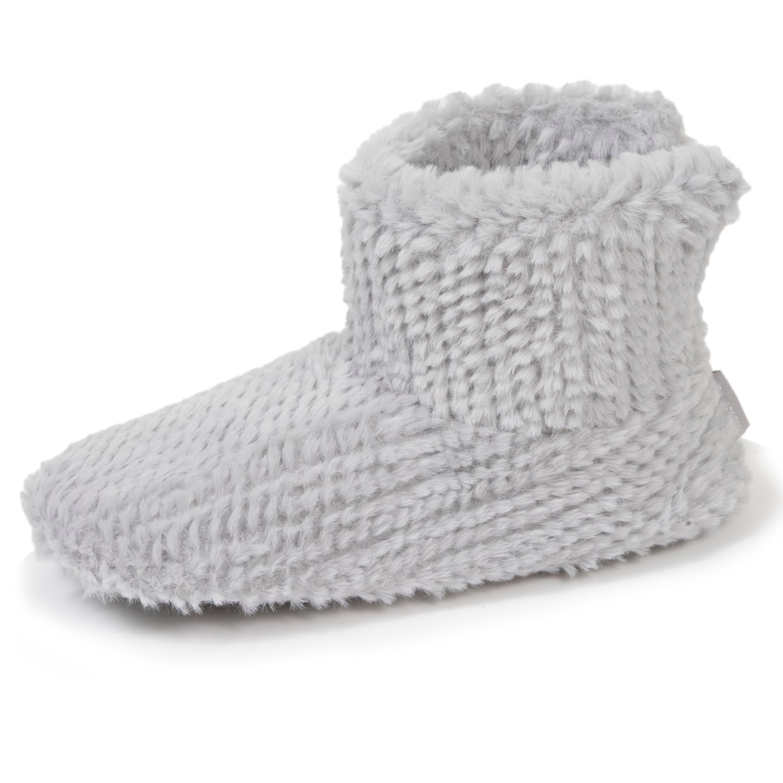 isotoner-chaussons-bottillons-femme-gris-textur image 1