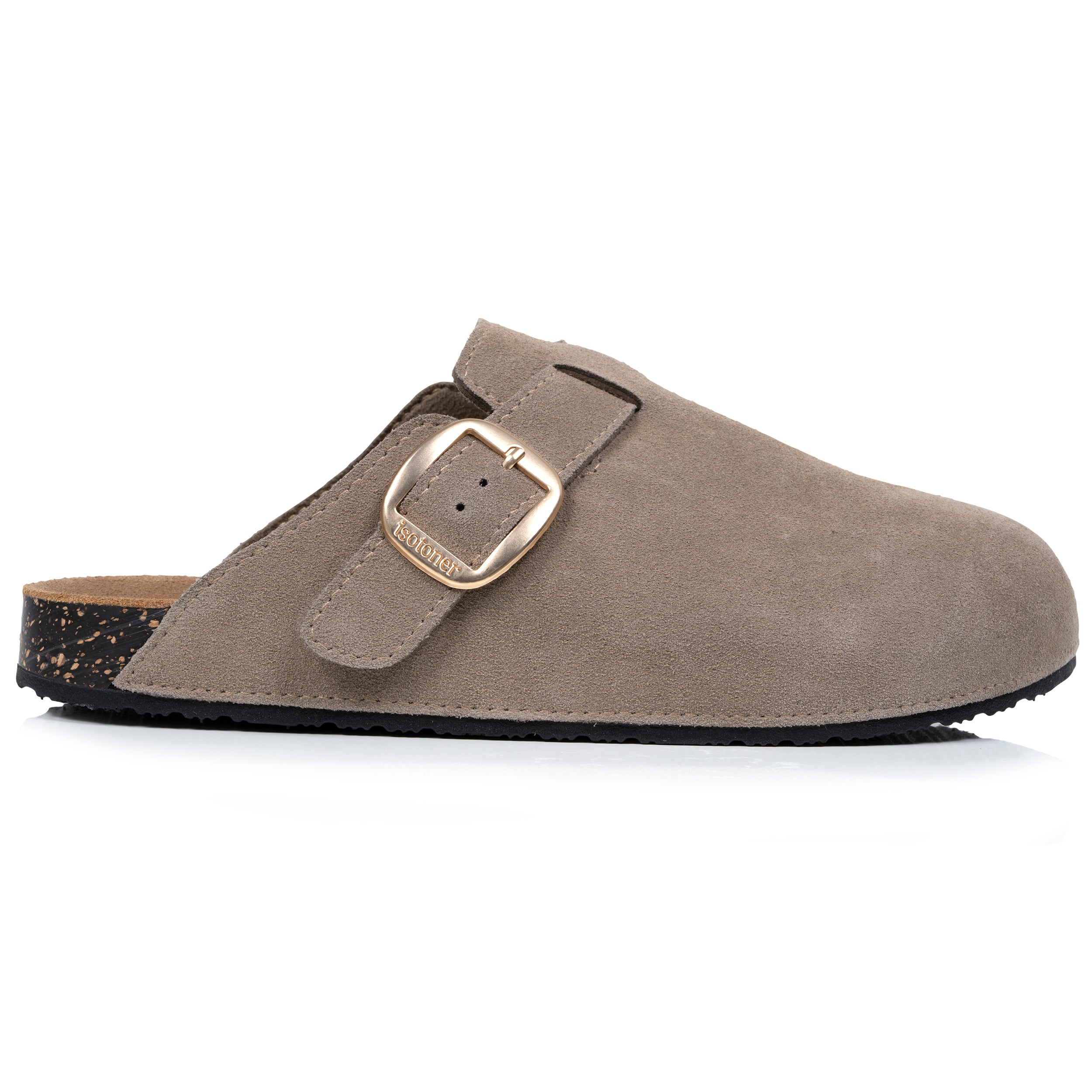 isotoner-mules-sabots-femme-cuir-taupe-everywear image 8