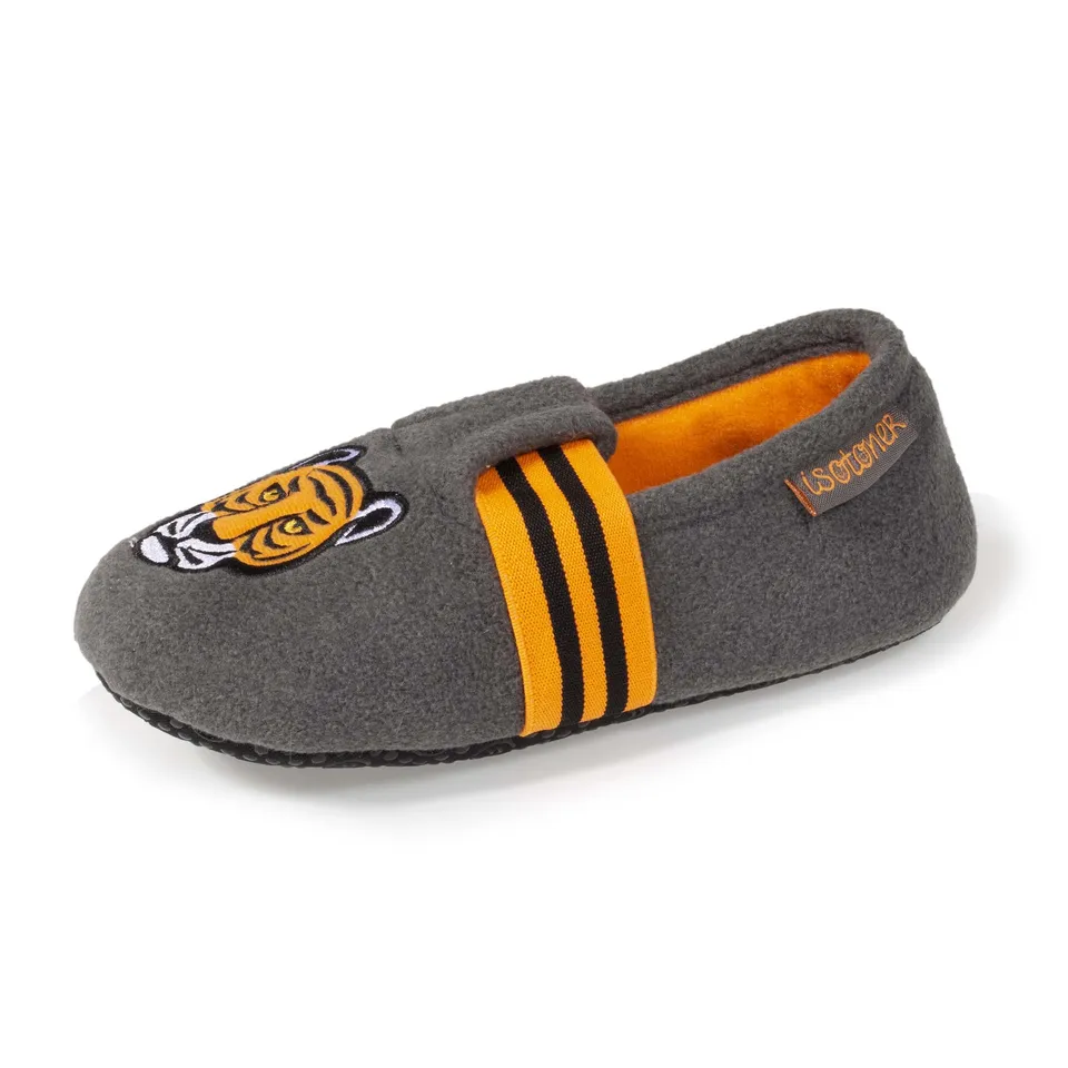 isotoner-chaussons-slippers-enfant-tigre-polaire-antid-rapant image 1