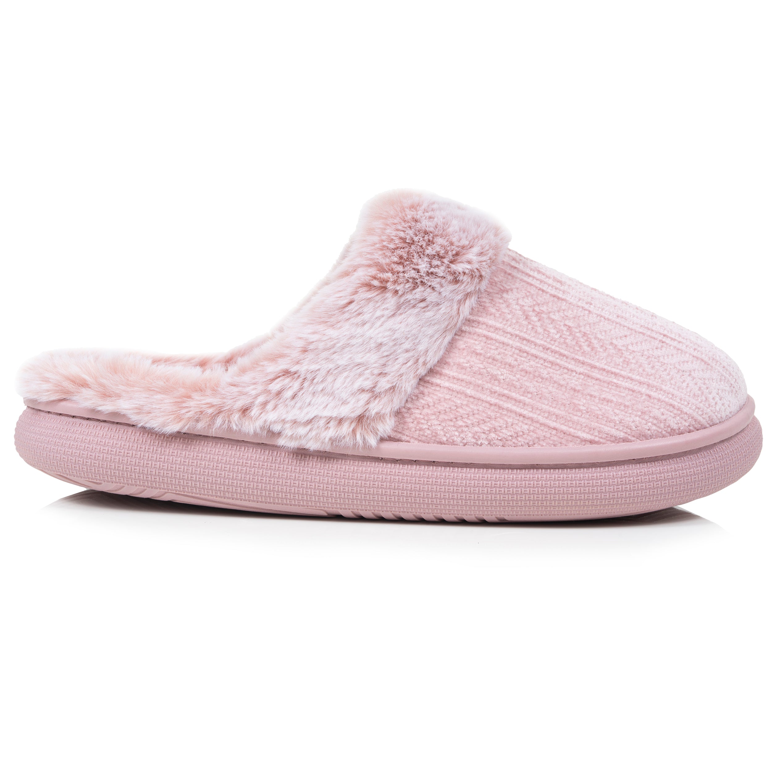 isotoner-chaussons-mules-femme-bloup-maille-blush image 8