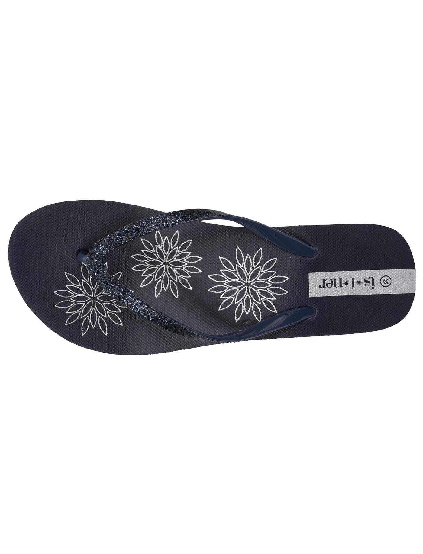 isotoner-tongs-femme-floral-talon-4-cm-marine image 7