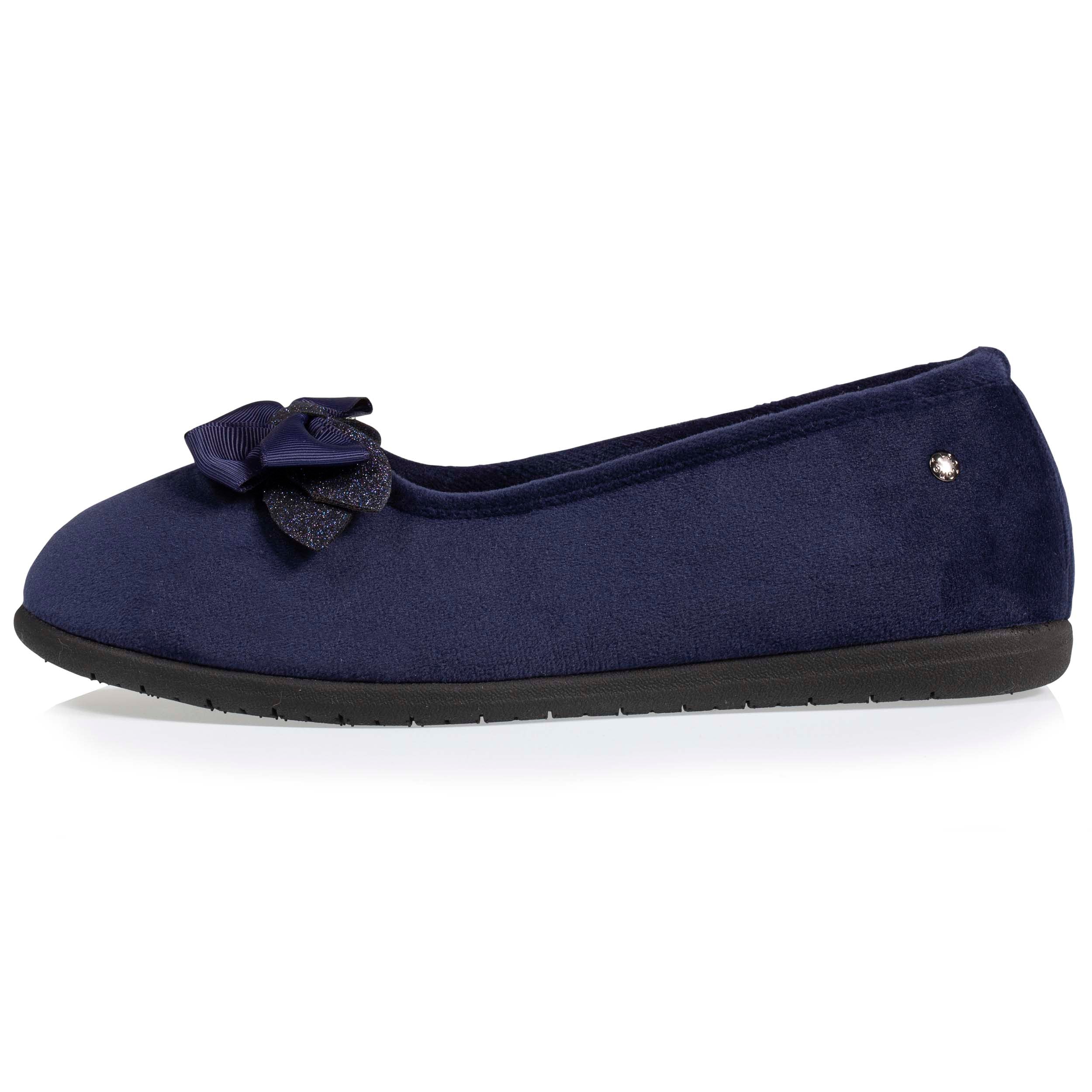 isotoner-chaussons-ballerines-femme-n-ud-marine-everywear image 3