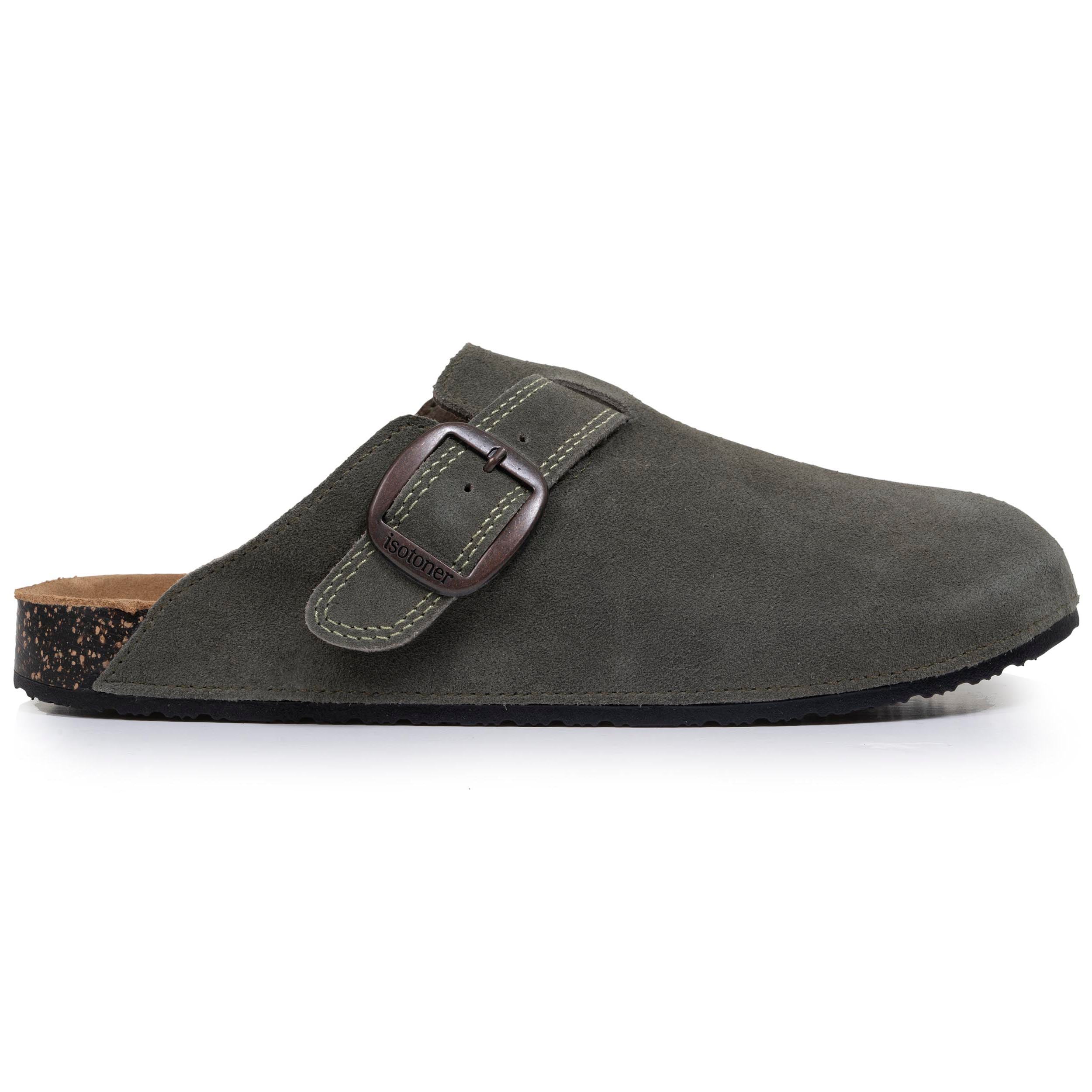 isotoner-sabots-femme-cuir-double-surpiq-res-kaki-xtra-flex image 8