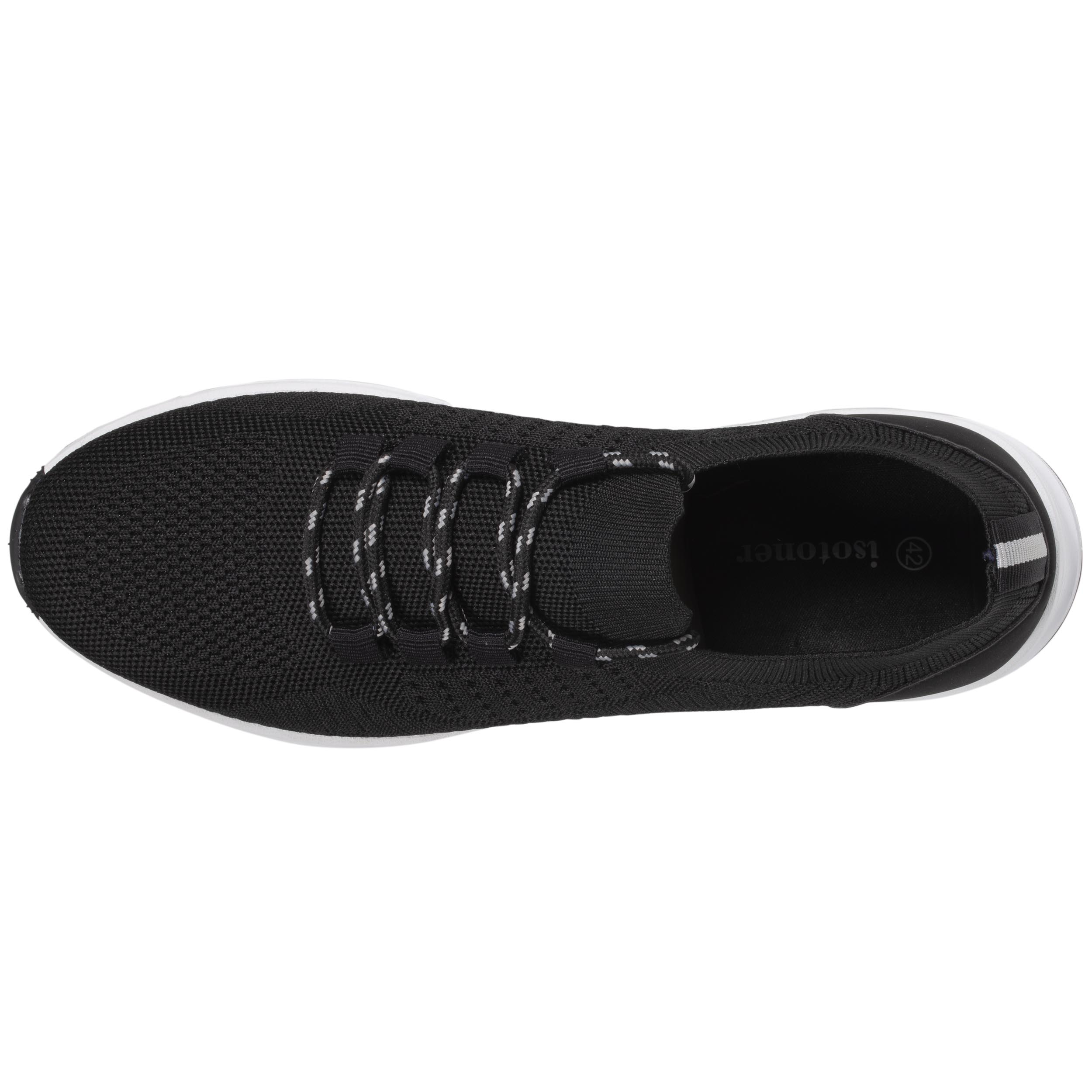 isotoner-baskets-confort-homme-slip-on-lacets-noir-everywear image 2