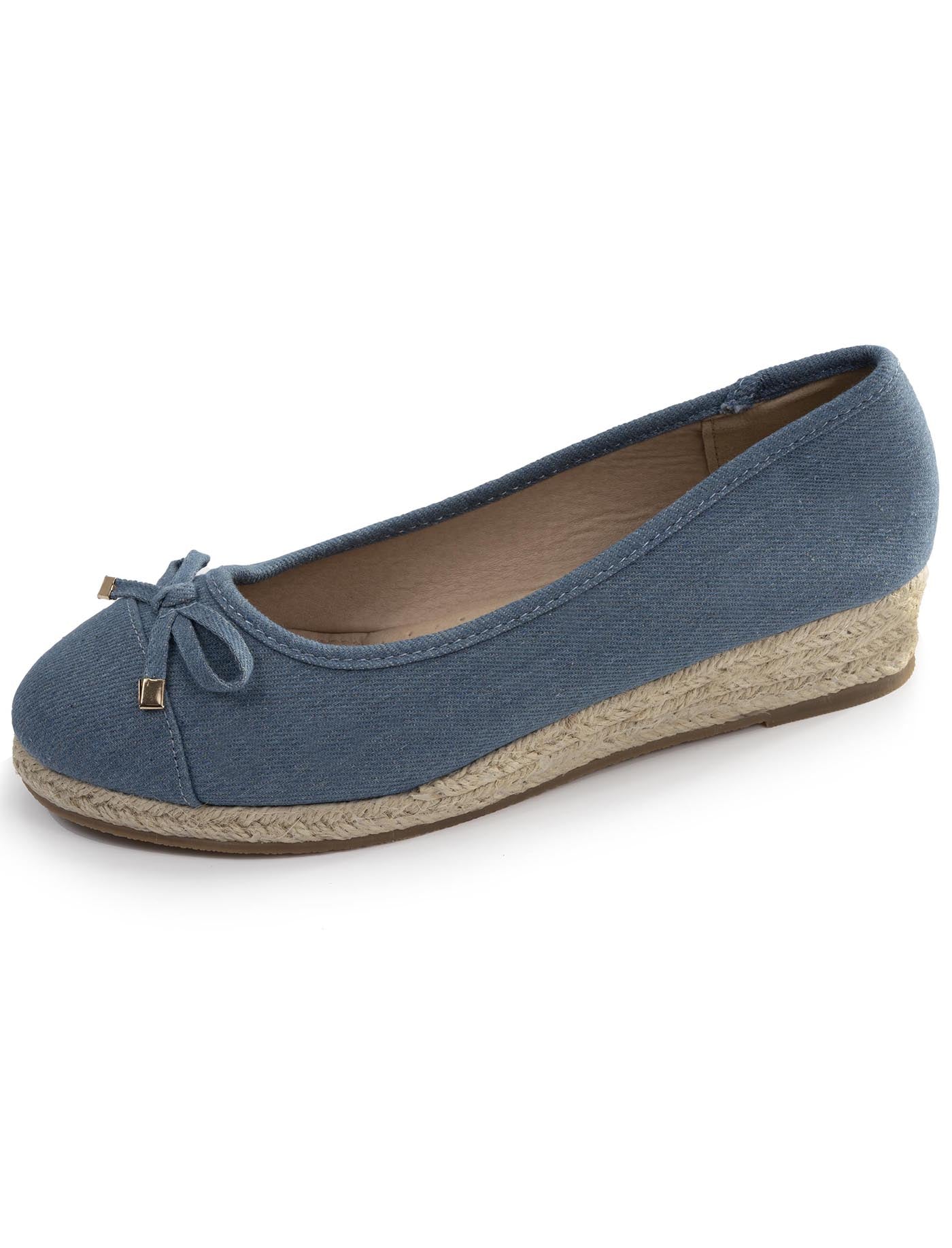 isotoner-ballerines-femme-corde-talon-compens-4cm-bleu image 6