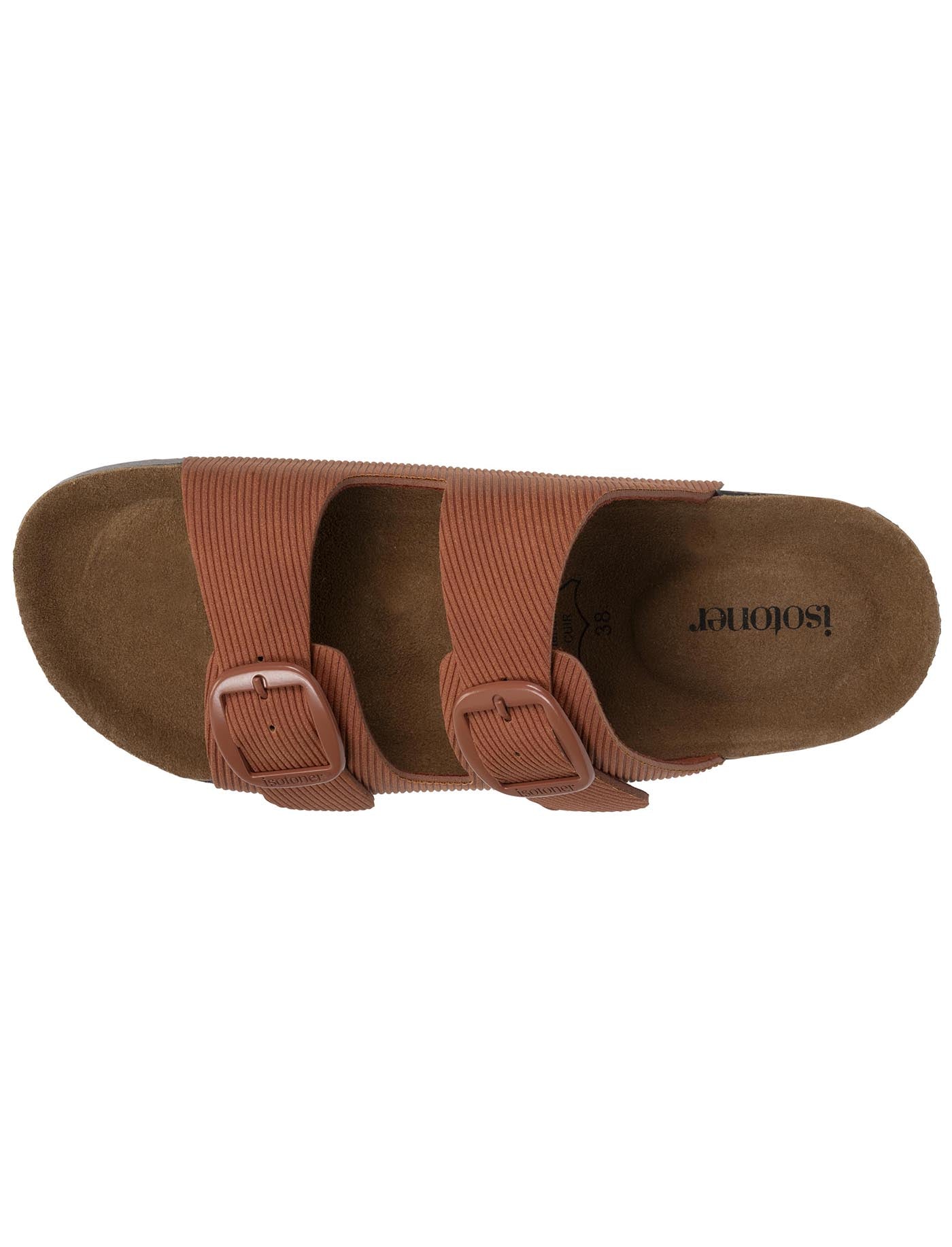 isotoner-mules-sandales-femme-double-bride-rouille-premium image 7