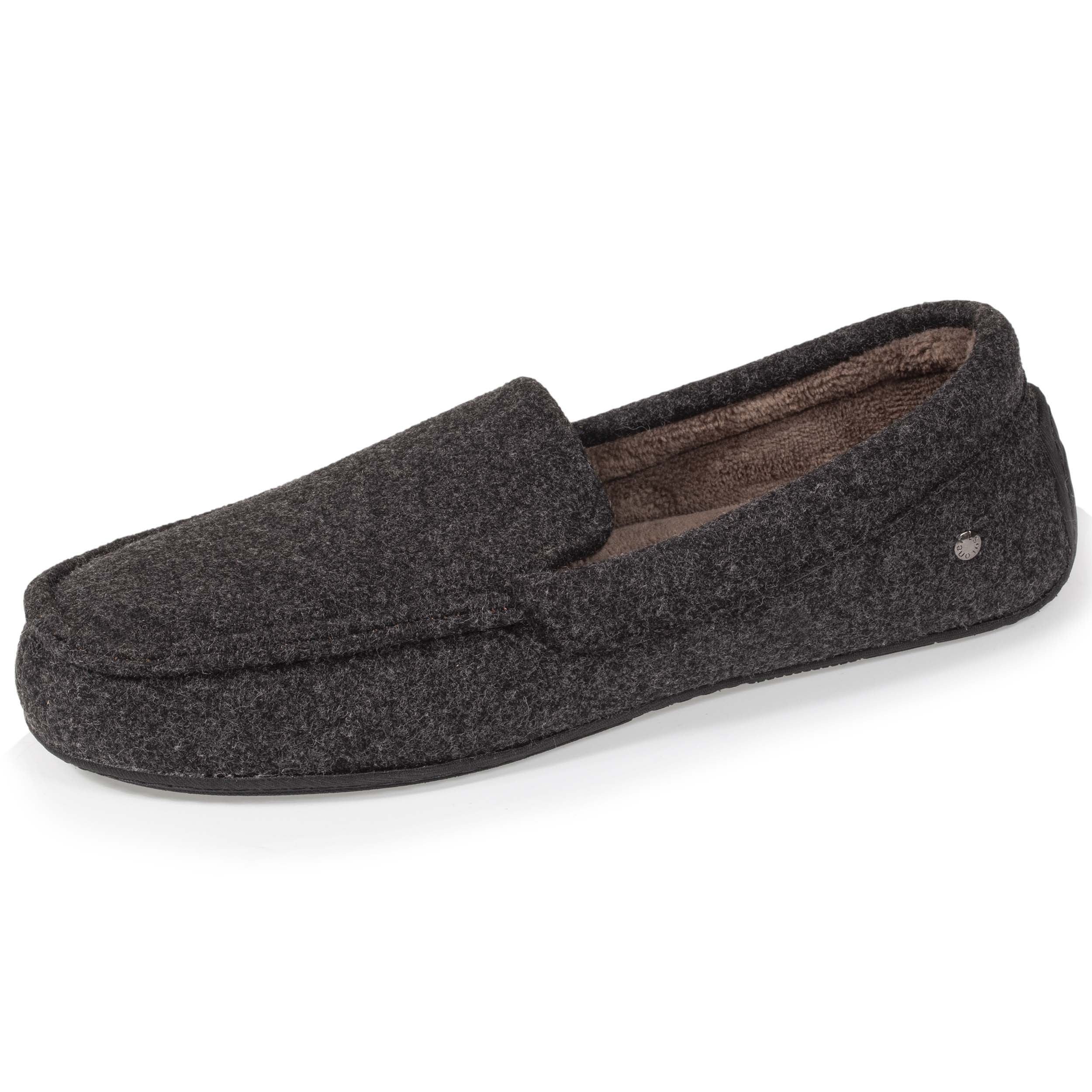 isotoner-chaussons-mocassins-homme-feutrine-gris-chin image 1