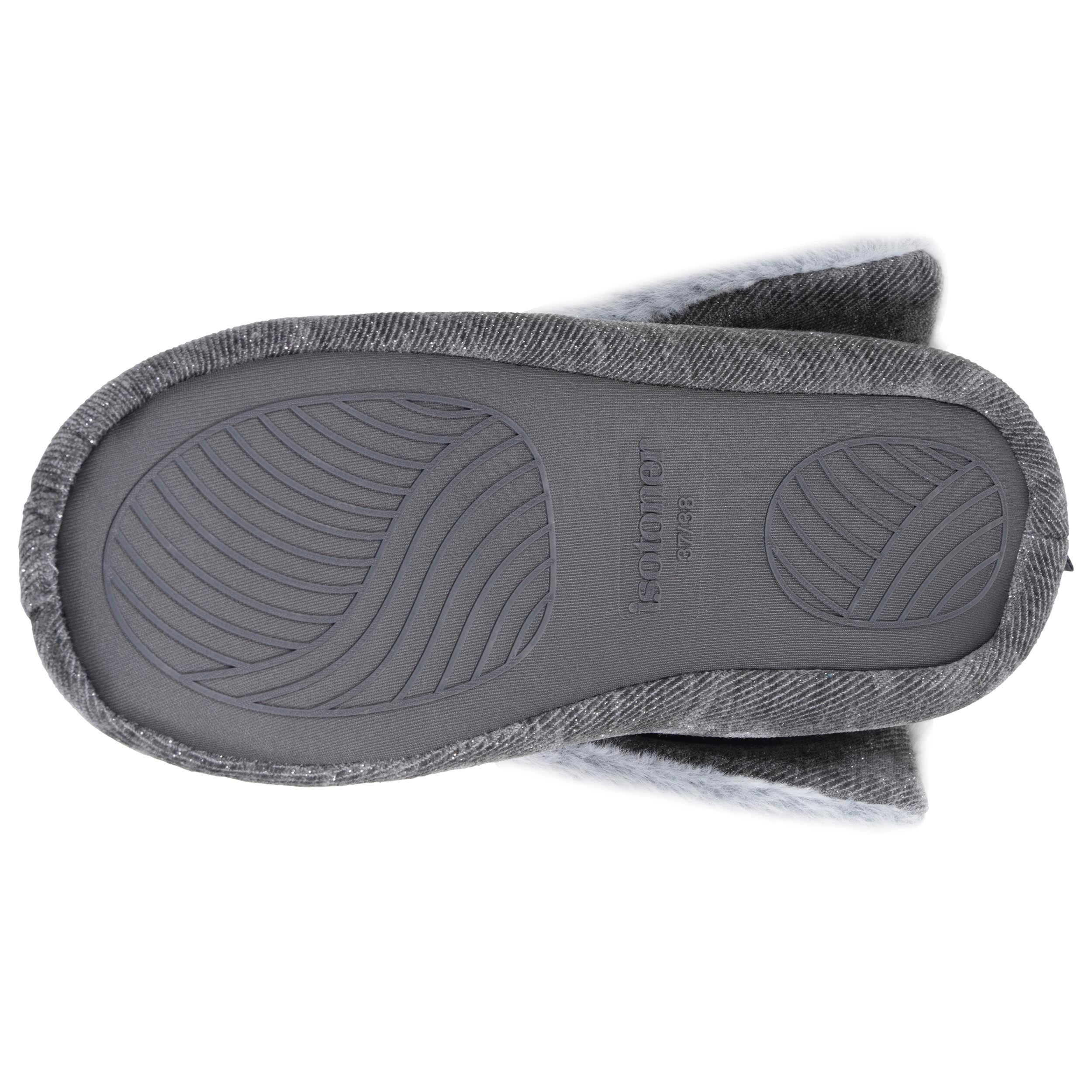 isotoner-chaussons-bottillons-femme-paillet-gris-fonc image 4