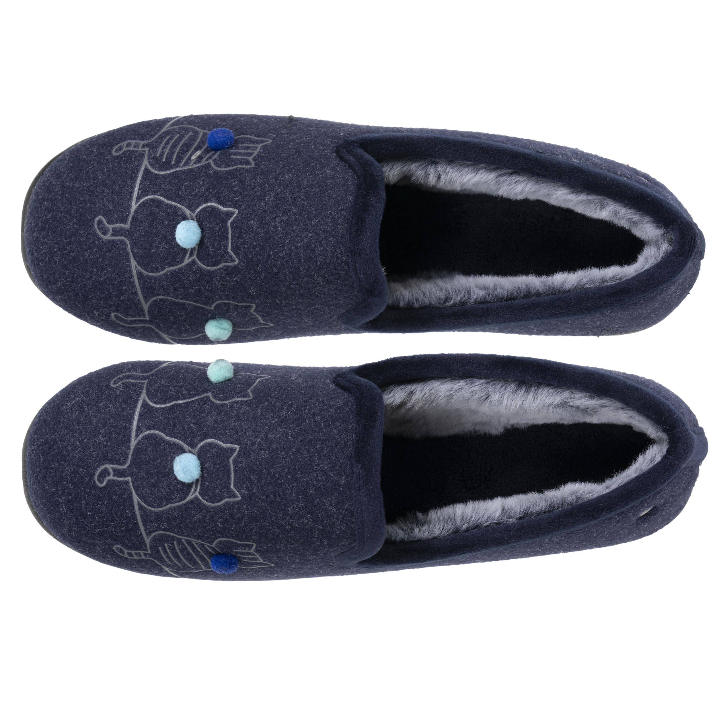 isotoner-chaussons-slippers-femme-bleu-charentaises image 2