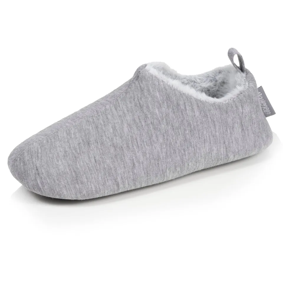 isotoner-chaussons-bottillons-femme-gris-chin-jersey image 1