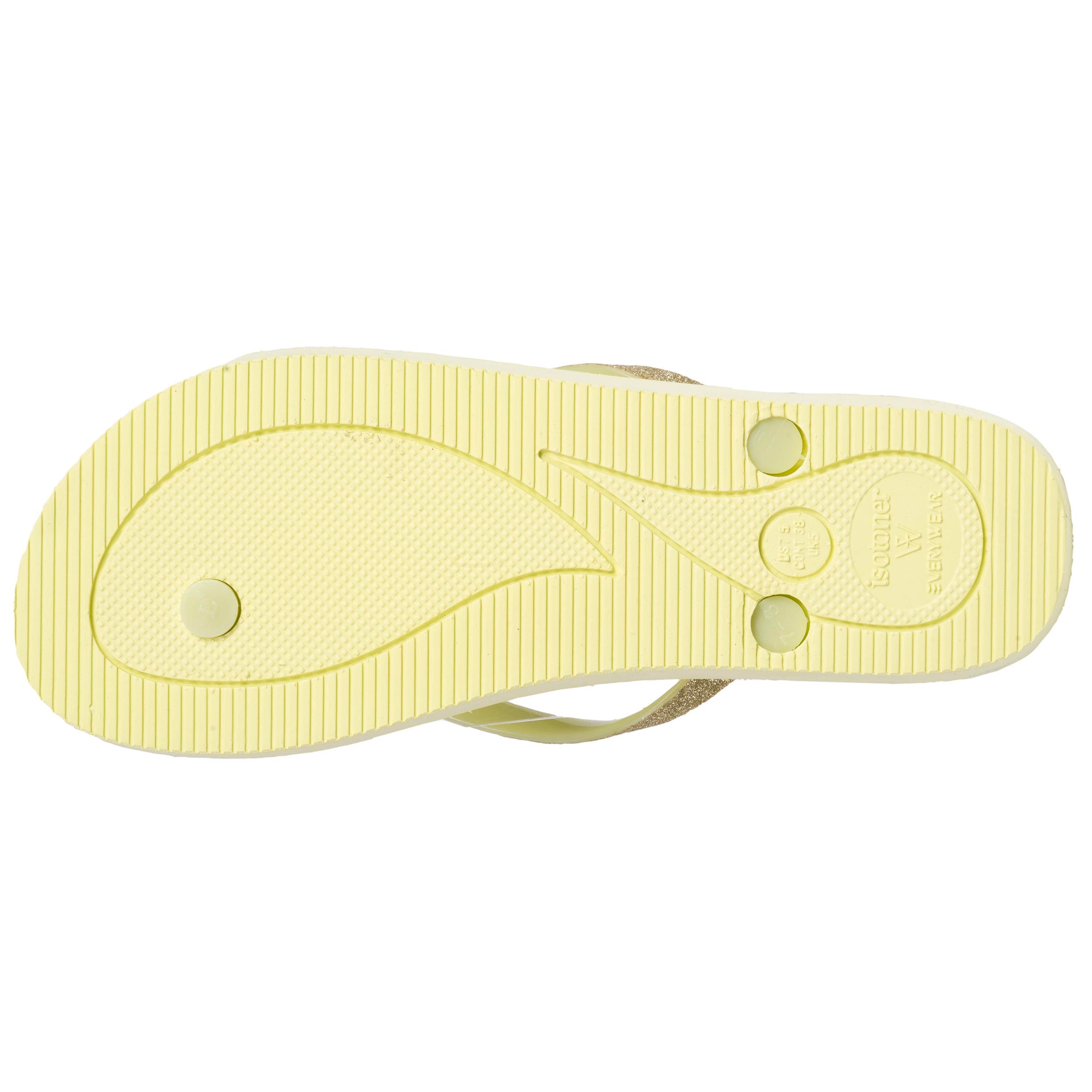 isotoner-tongs-femme-tige-paillettes-jaune image 4