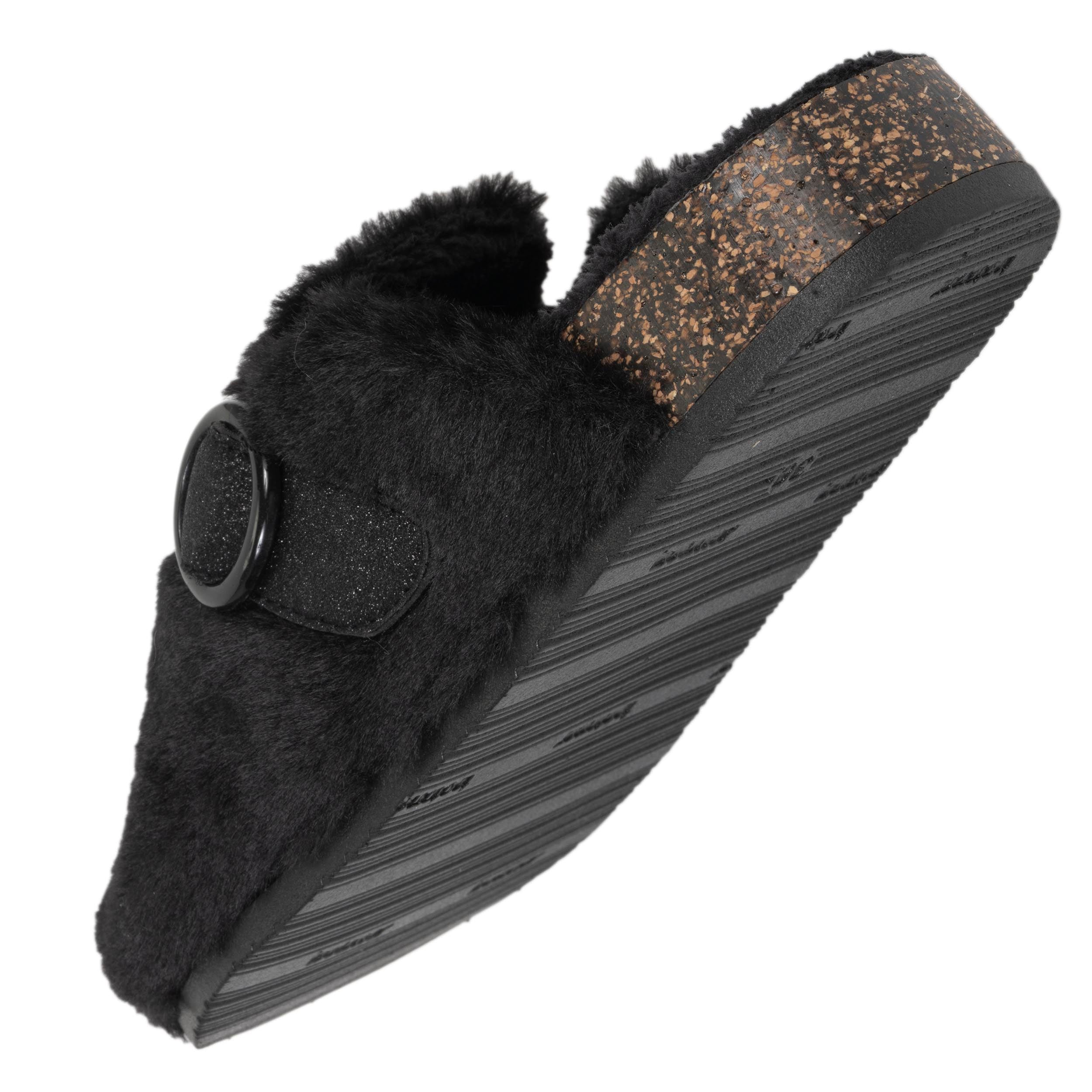 isotoner-chaussons-sabots-femme-noir-fourrure-m-moire-de-forme image 5