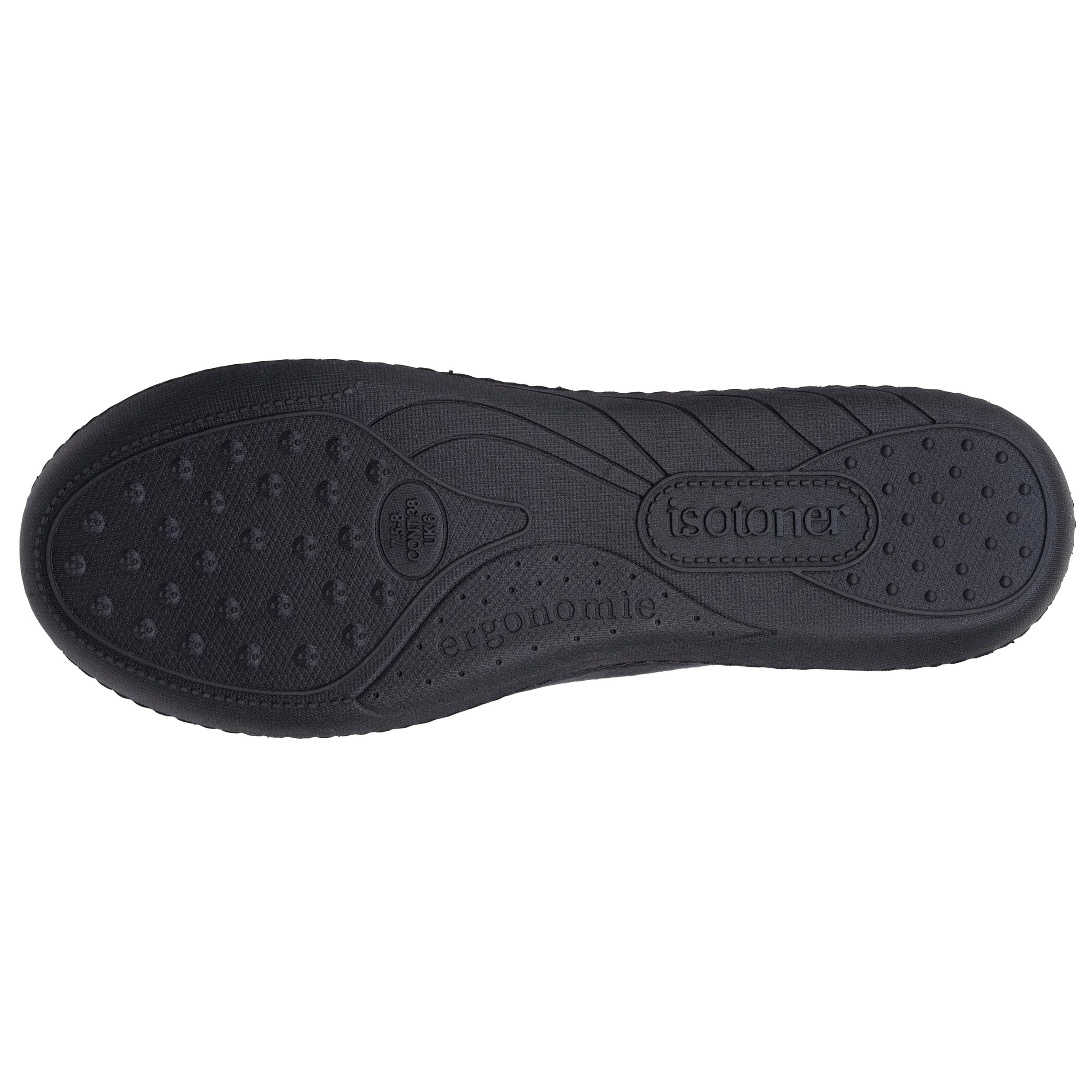 isotoner-chaussons-ballerines-femme-noir-microvelours-m-moire-de-forme image 5