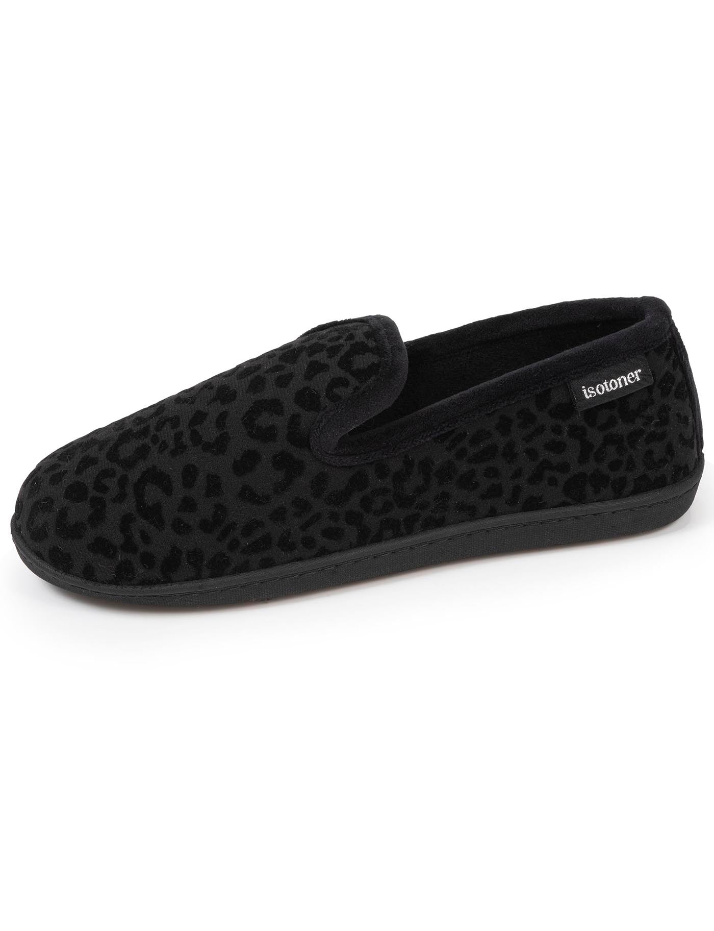 isotoner-chaussons-charentaises-femme-noir-l-opard image 6