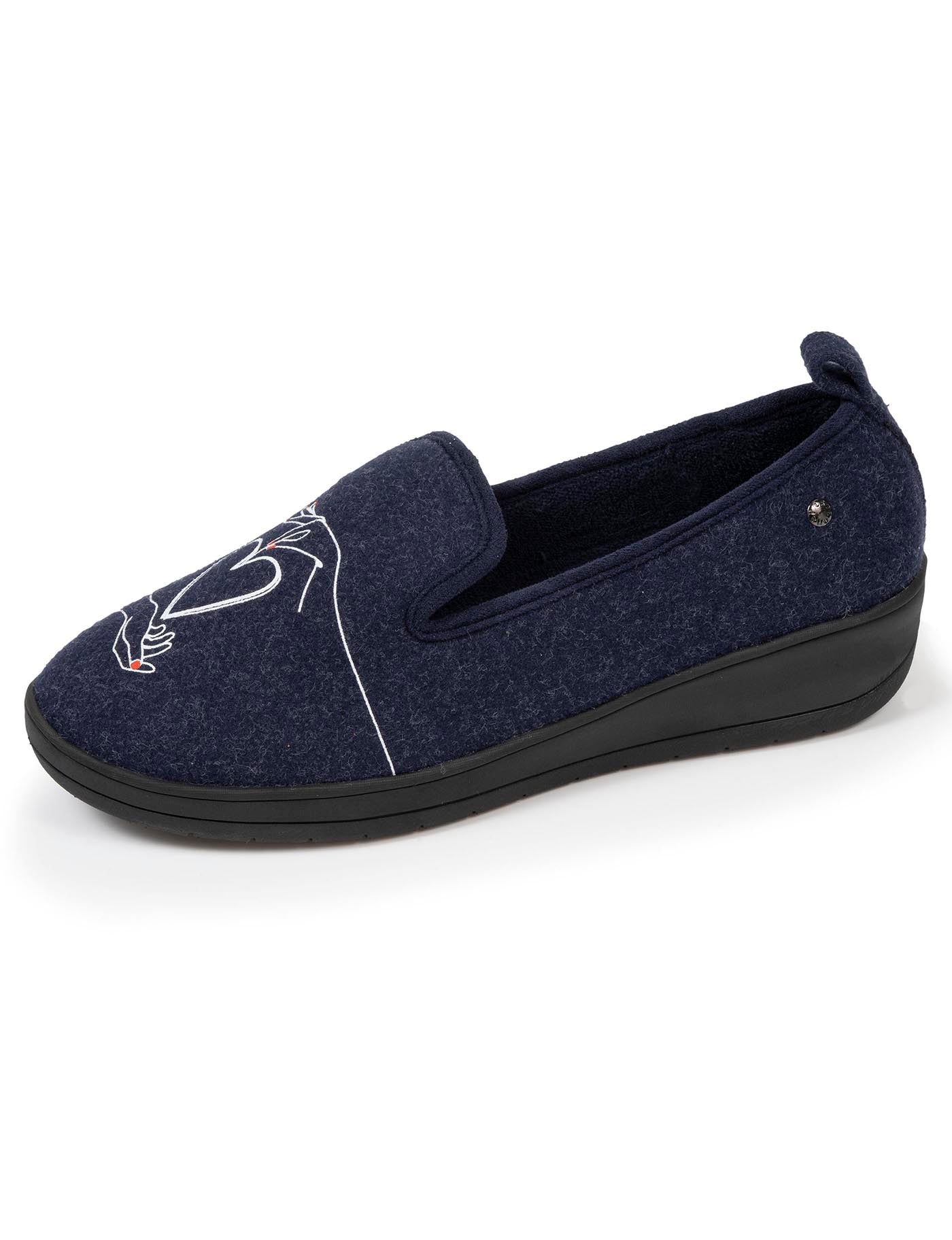 isotoner-chaussons-charentaises-femme-talon-marine-everywear image 6