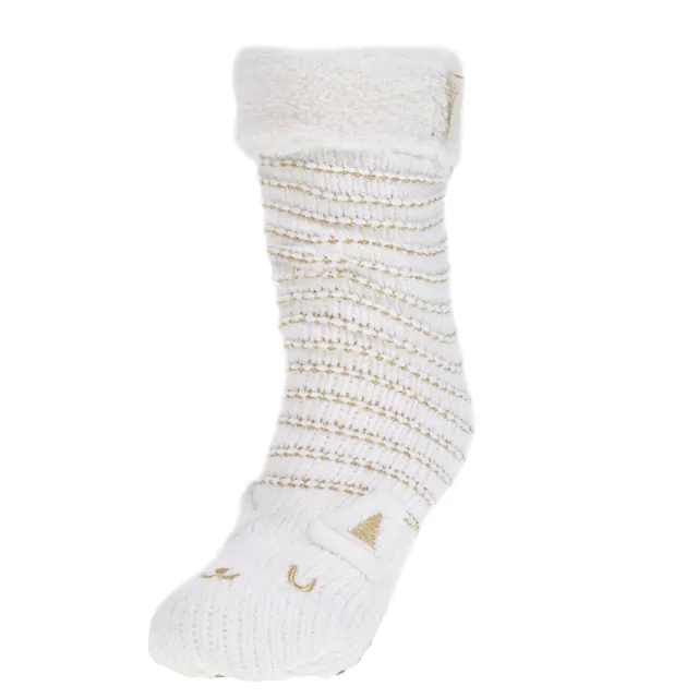 isotoner-chaussettes-fourr-es-femme-chat-ivoire image 1