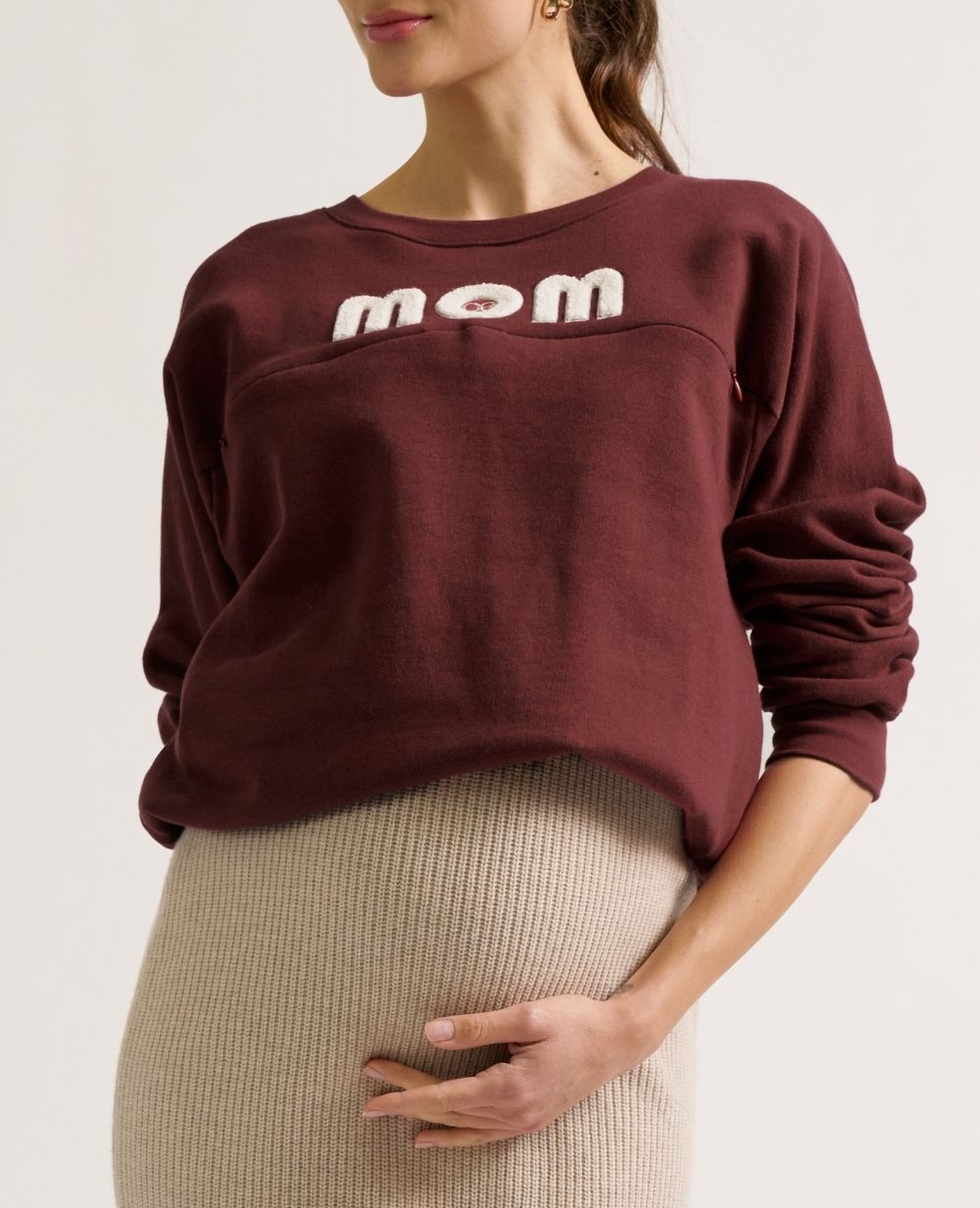 cache-c-ur-mom-sweat-de-grossesse-et-allaitement-prune image 3