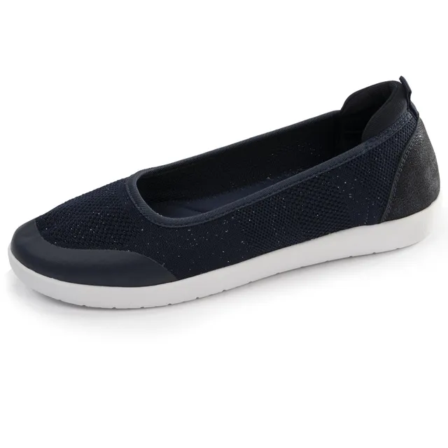 isotoner-ballerines-femme-slip-on-marine-lurex image 1
