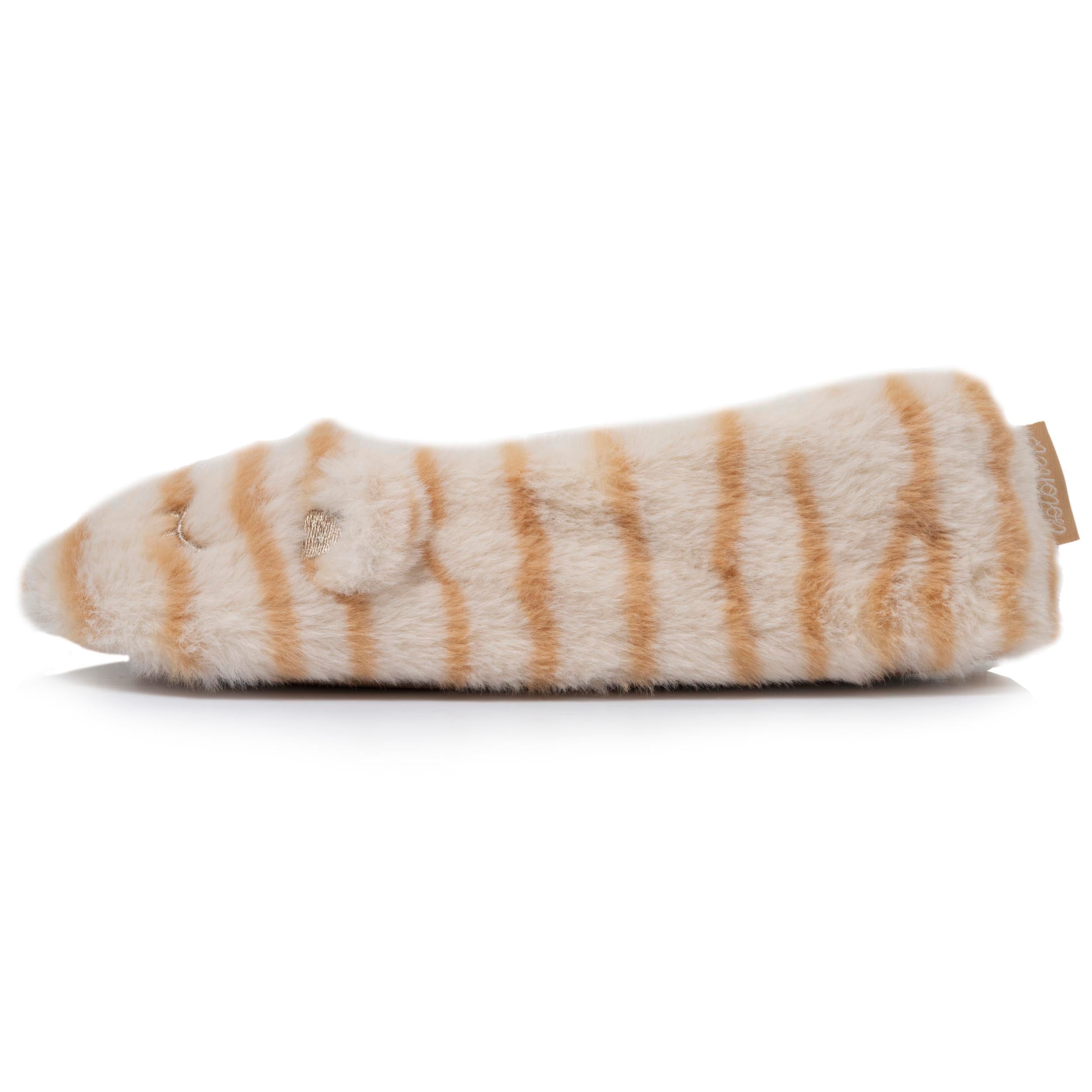 isotoner-chaussons-ballerines-femme-3d-beige-tigr-lion image 3