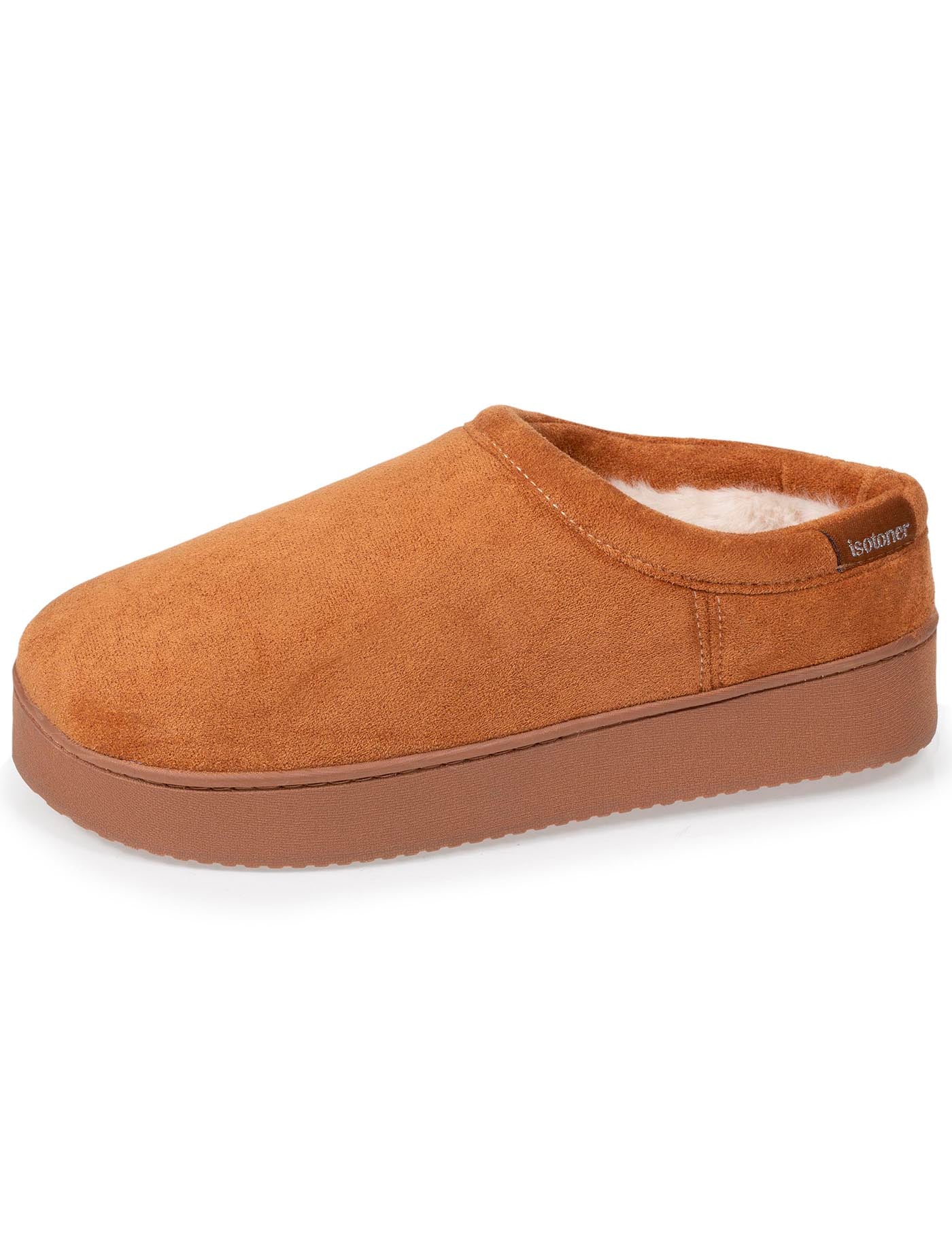 isotoner-chaussons-mules-plateforme-femme-camel image 6