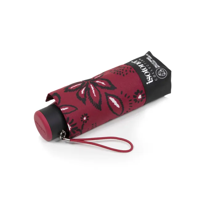 isotoner-parapluie-mini-slim-bandana-bordeaux-poche image 1