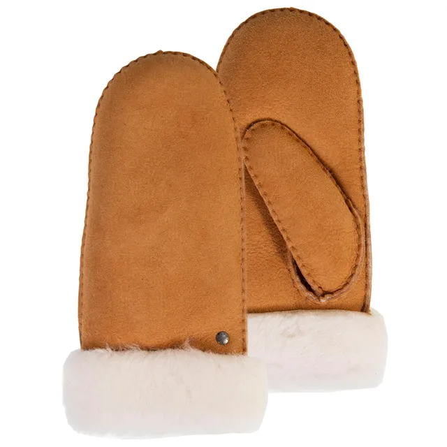isotoner-moufles-femme-cuir-chaud-caramel image 1