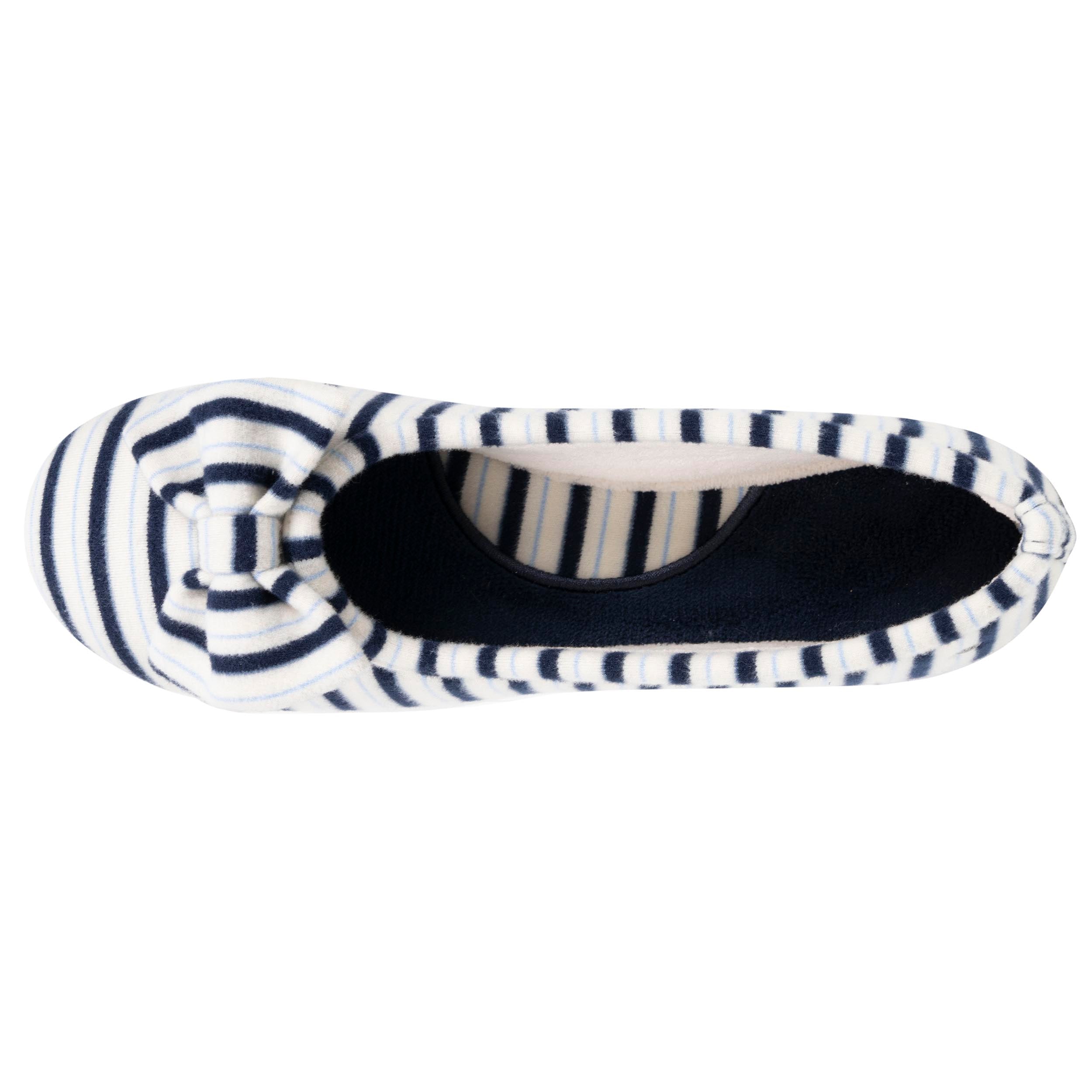 isotoner-chaussons-ballerines-femme-rayures-bleues-2 image 3