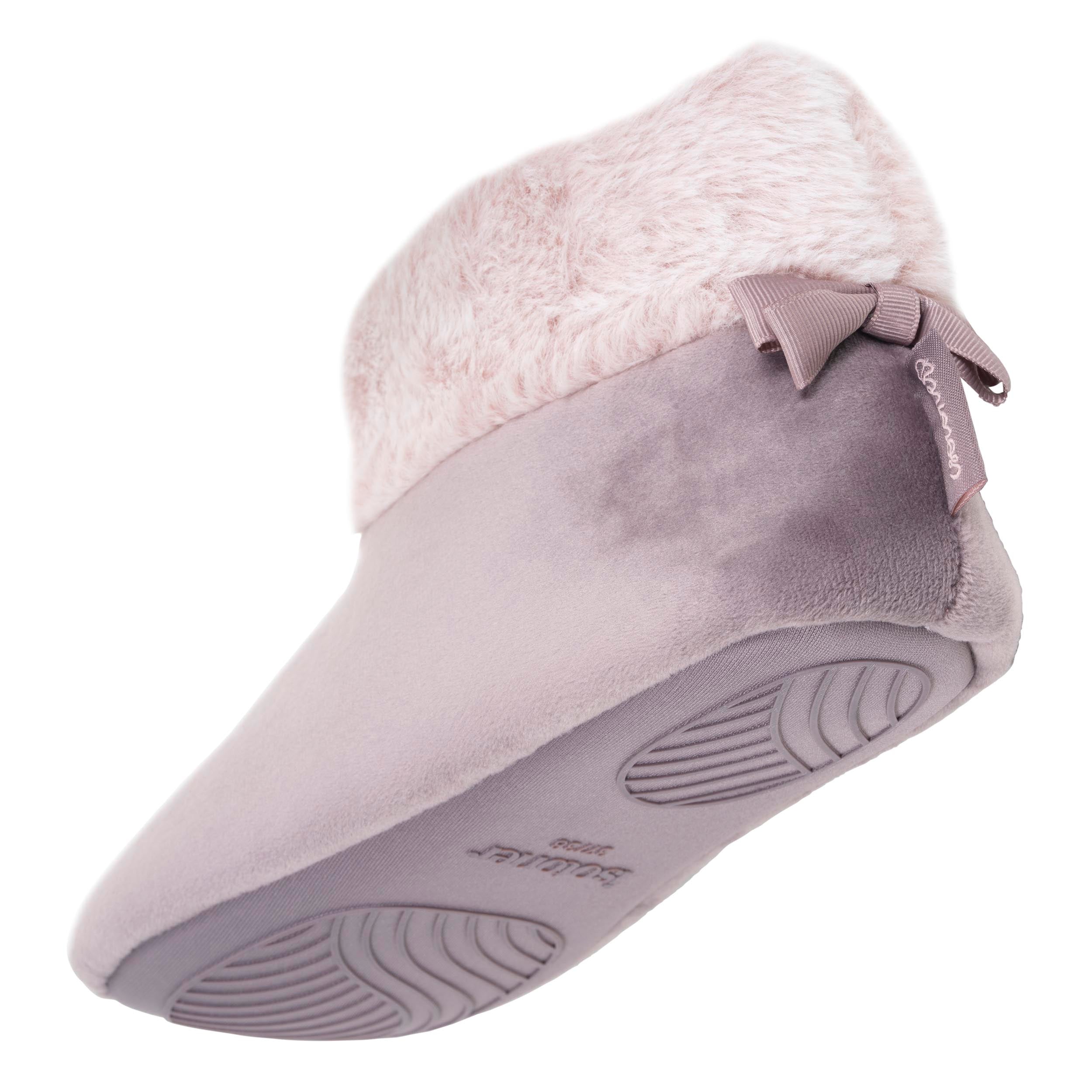 isotoner-chaussons-bottillons-femme-microvelours-taupe image 5