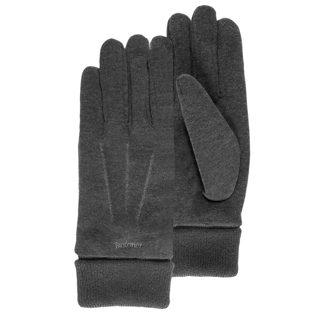 isotoner-gants-homme-tactiles-gris-tissu-doux-smartouch image 1
