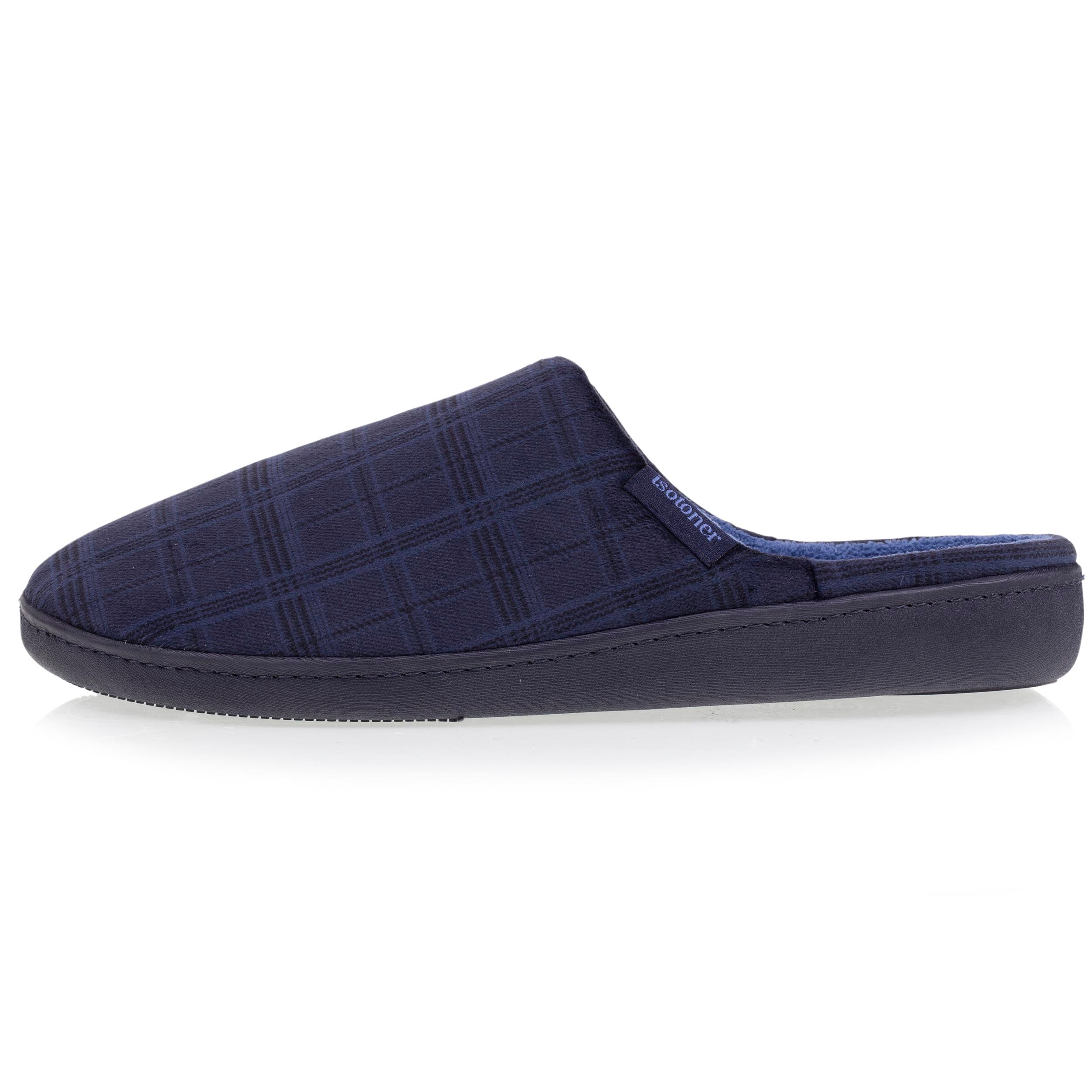 isotoner-mules-chaussons-homme-prince-de-galles-marine-everywear image 3