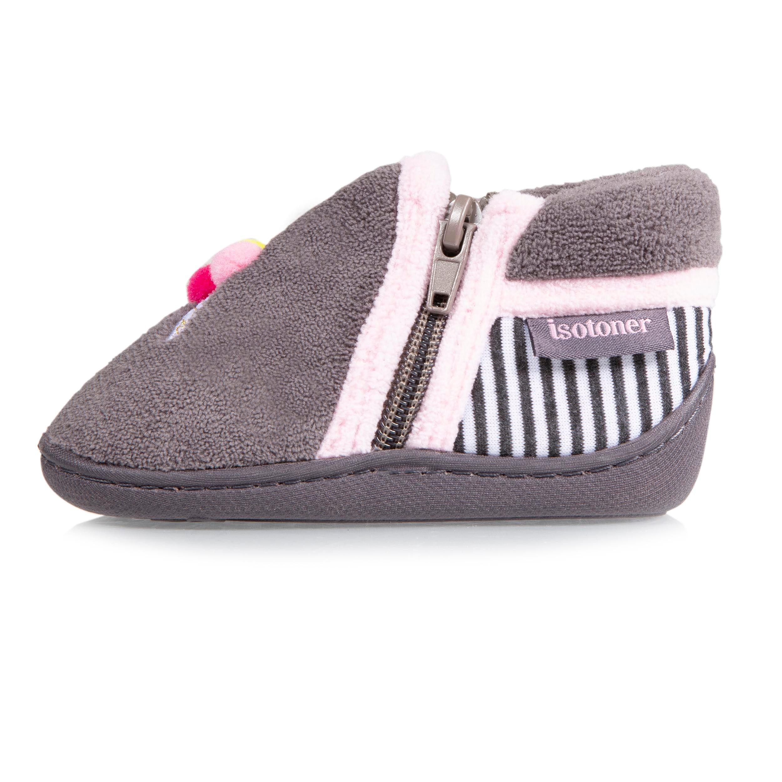 isotoner-chaussons-bottillons-zip-b-b-glace-gris image 3