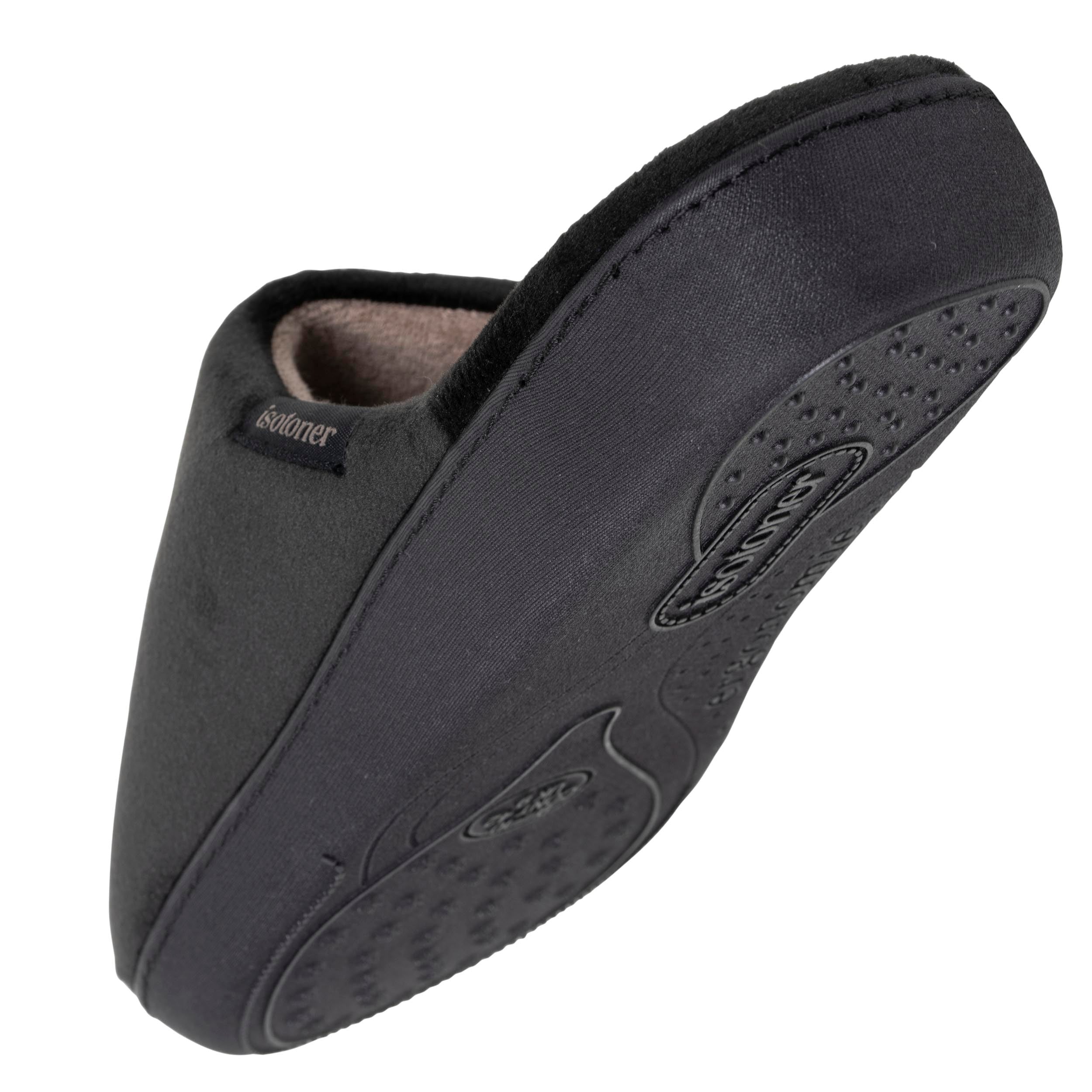 isotoner-chaussons-mules-homme-noir-int-rieur-rayures image 5
