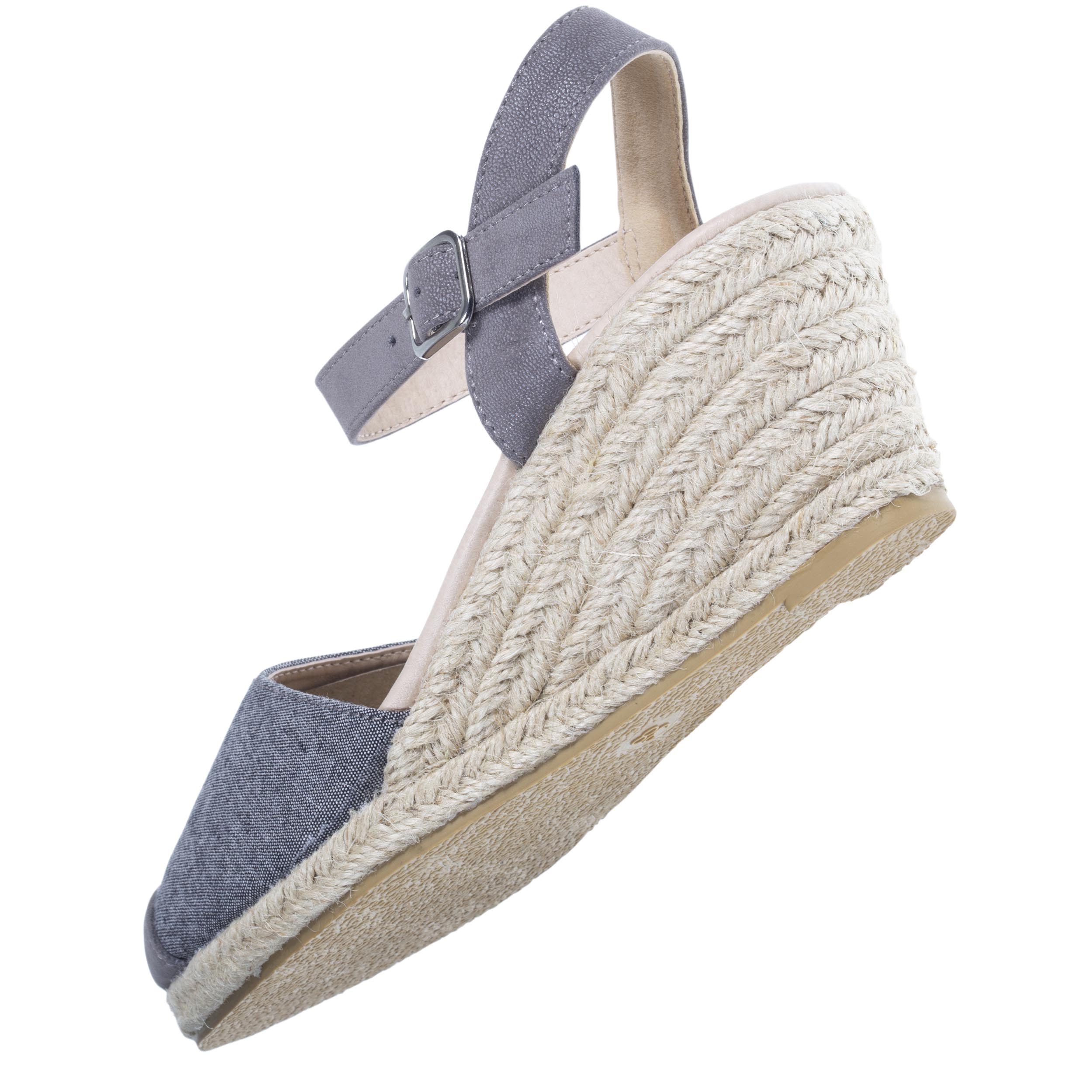 isotoner-espadrilles-ferm-es-femme-talon-corde-grise-6-cm image 5